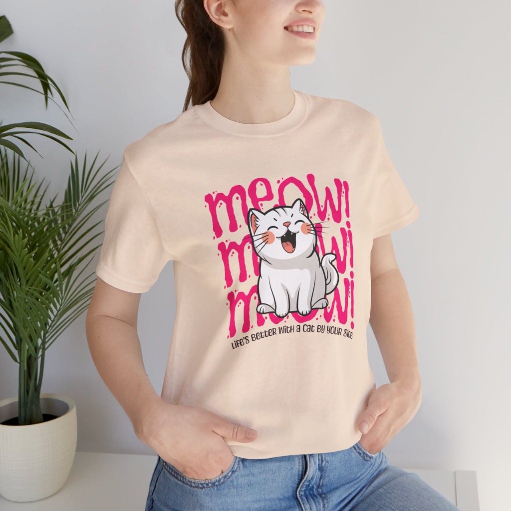 Meow Cat Graphic Tee — Cute Kawaii Cat "MEOW!" Shirt
