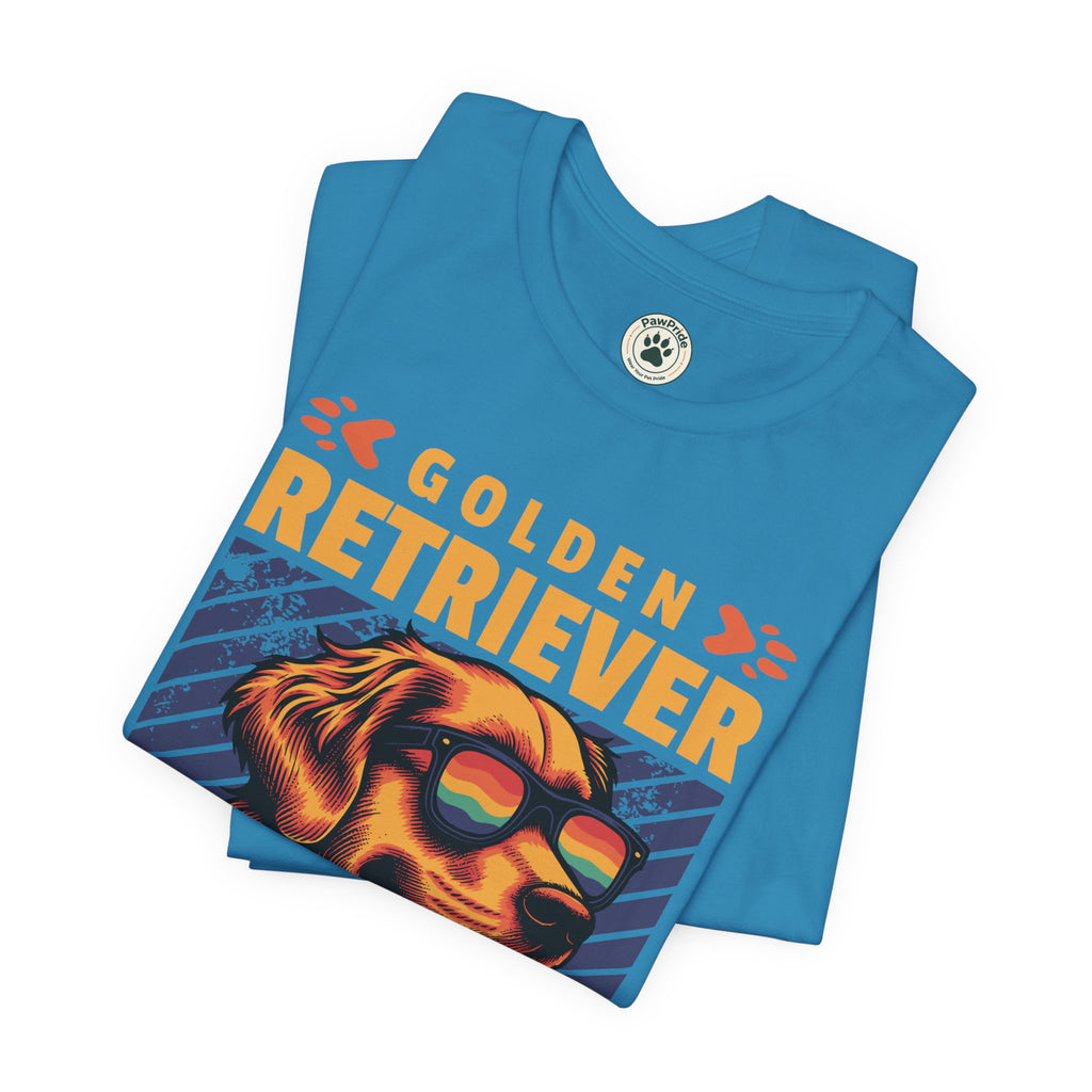 Golden Retriever T‑Shirt — 'Color My Life' Retro Dog Graphic Tee