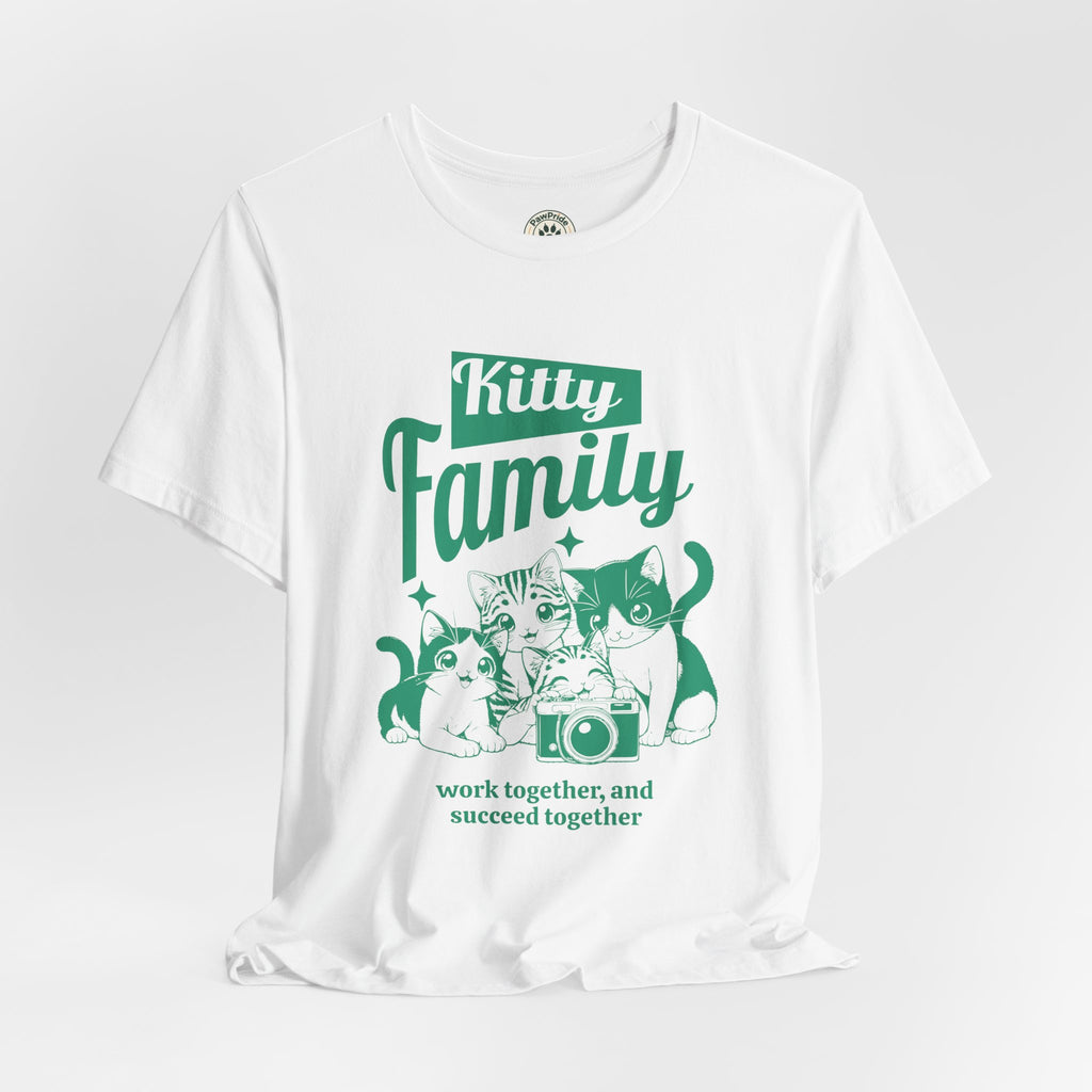 Kitty Family Tee — 'Work Together, and Succeed Together' Cat Graphic Shirt
