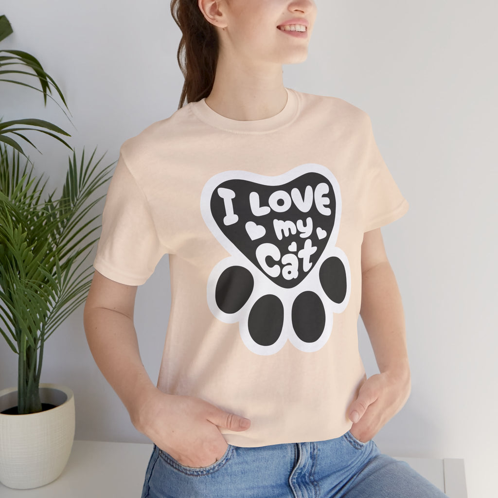 I Love My Cat Paw T-Shirt — Cute Cat Lover Tee