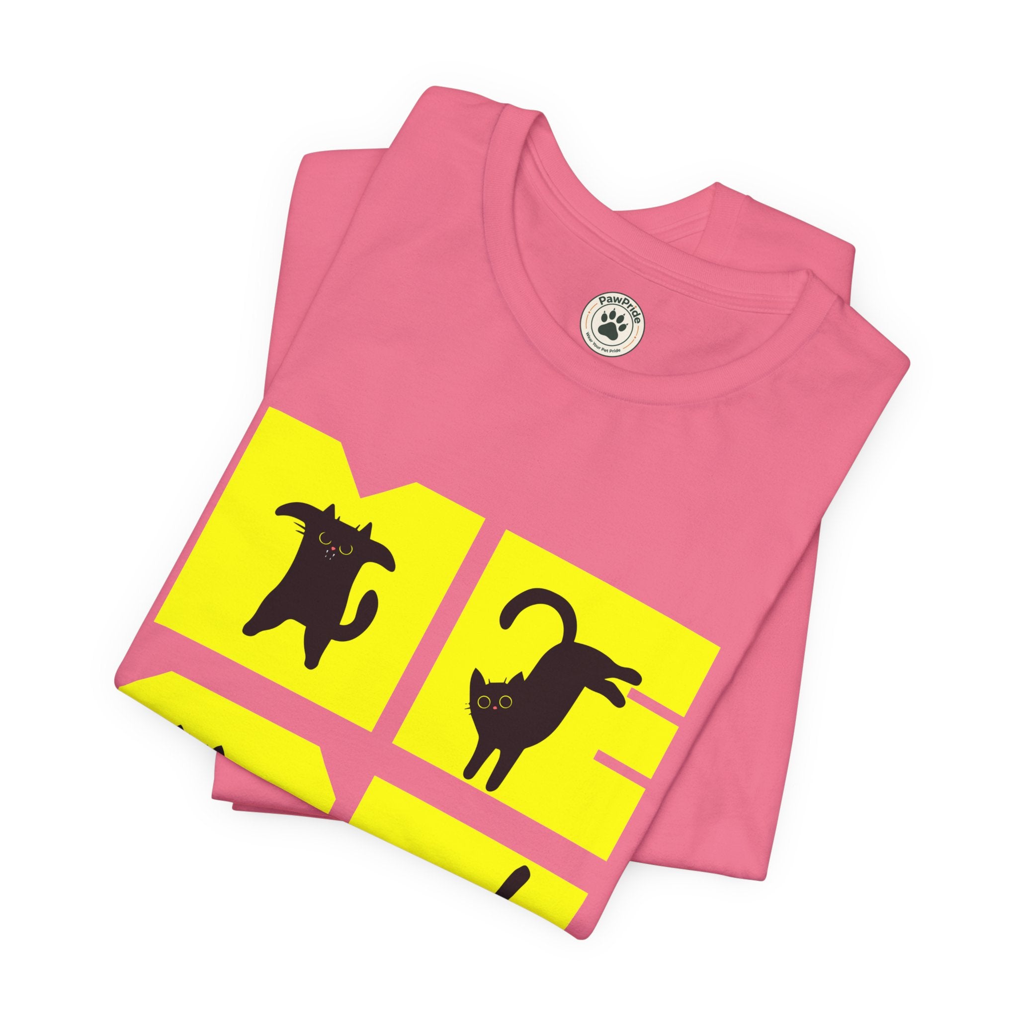 Cat Silhouette Tee — Yellow Block Cats Graphic T-Shirt