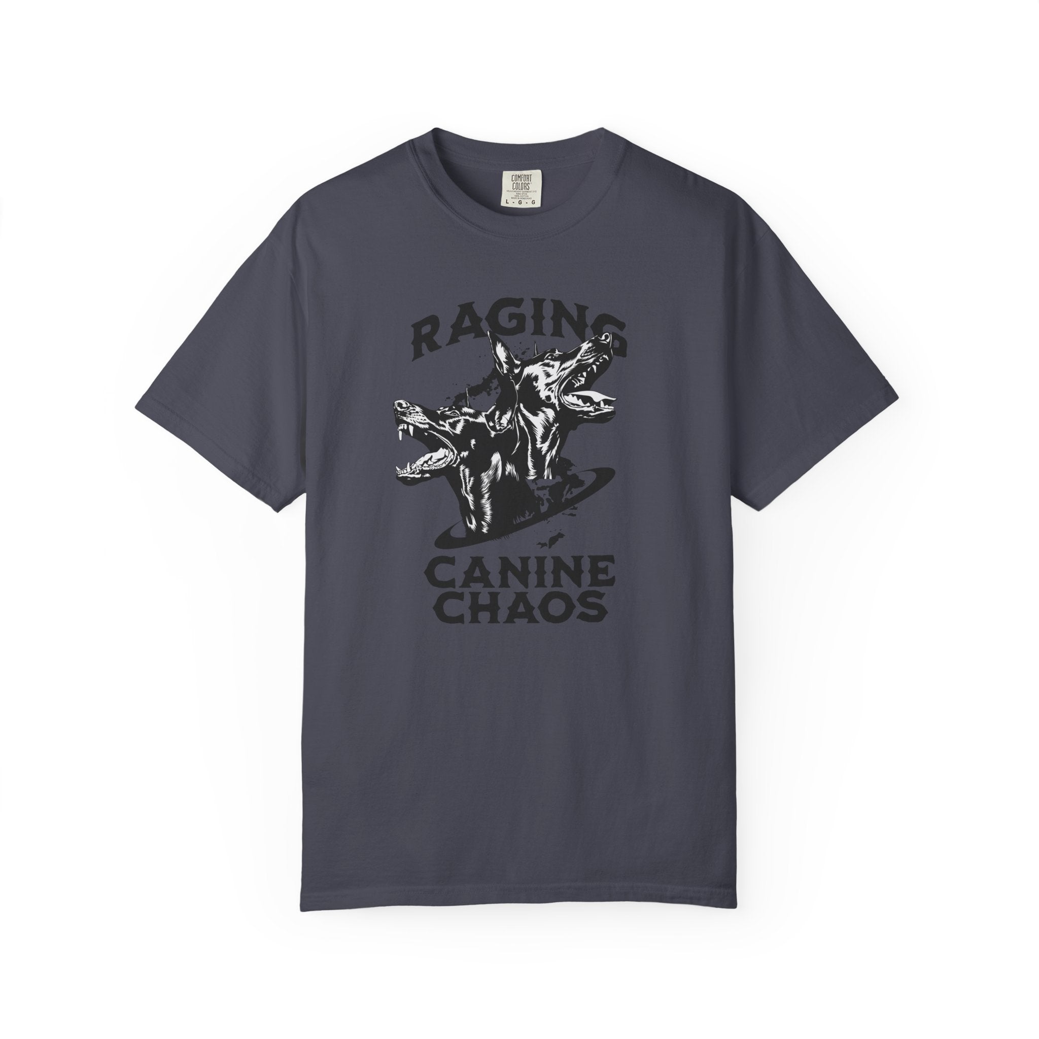 Raging Canine Chaos T-Shirt — Vintage Dog Skull Graphic Tee