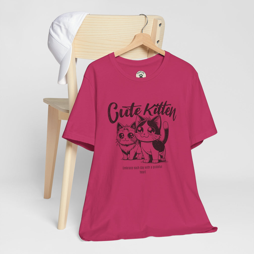 Cute Kitten T-Shirt — Vintage Black & White Cat Graphic Tee