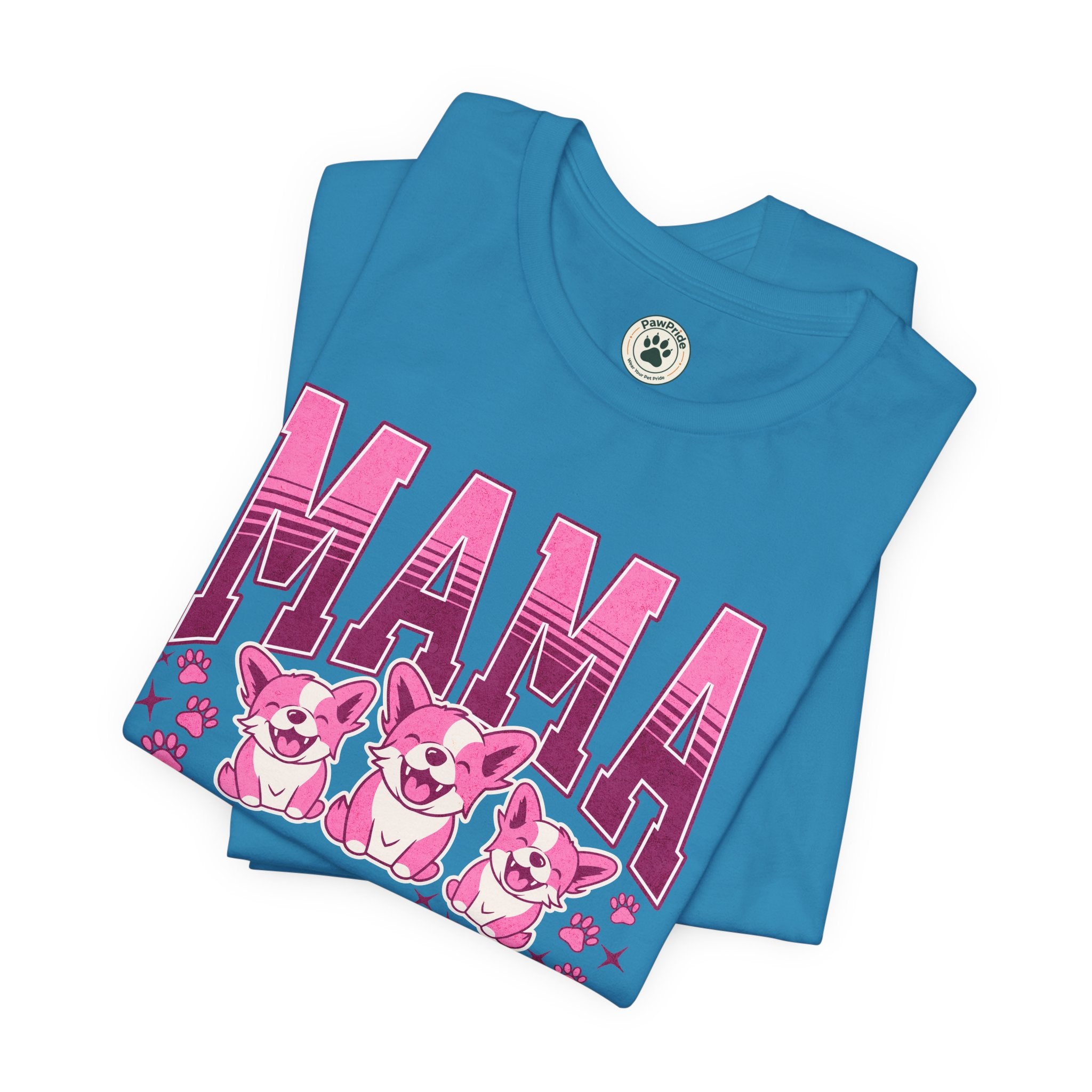 Mama Tee — Pink Corgi Mom Graphic T-Shirt