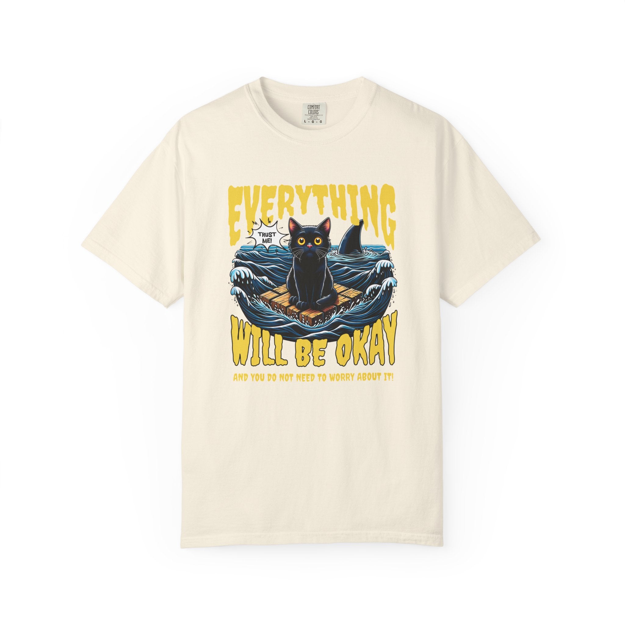 Everything Will Be Okay Cat Tee — Vintage Graphic Comfort Shirt