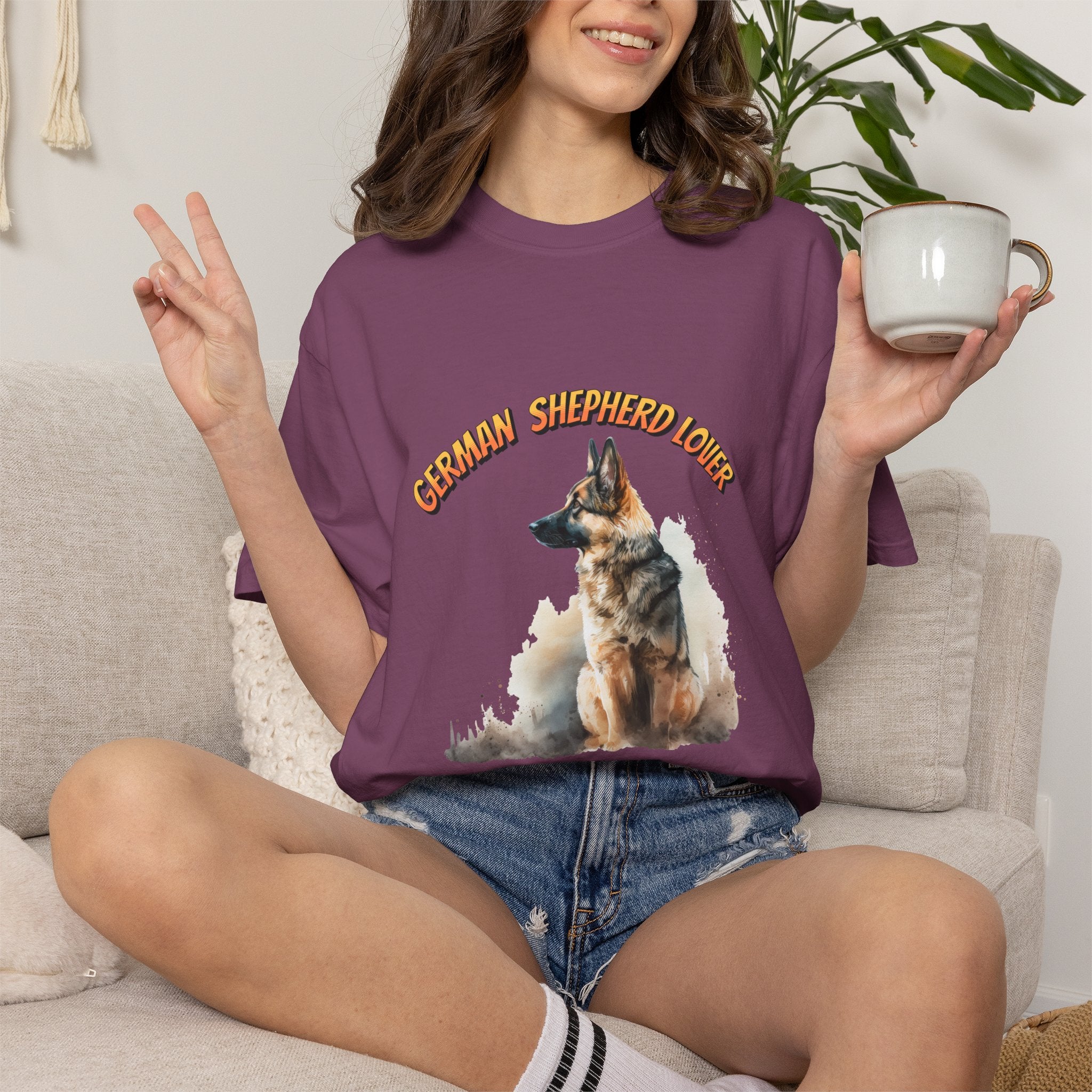 German Shepherd Lover T-Shirt — Retro Script Dog Portrait Tee