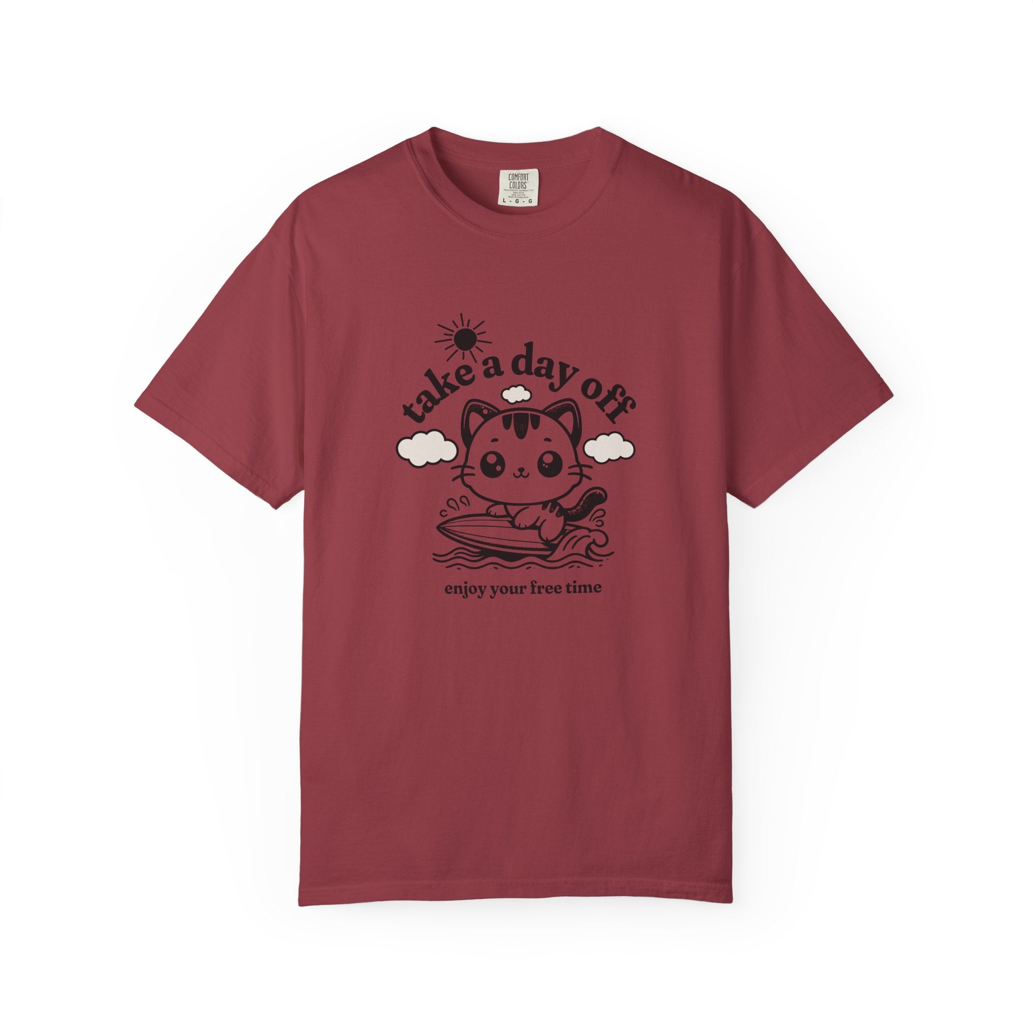 Take a Day Off Cat T-Shirt — Relaxing Kawaii Graphic Tee