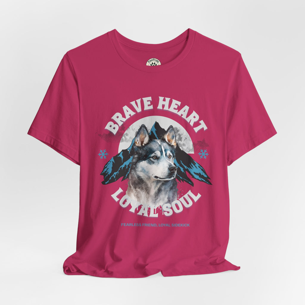 Husky T-Shirt "Brave Heart Loyal Soul" – Wildlife Mountain Graphic Tee