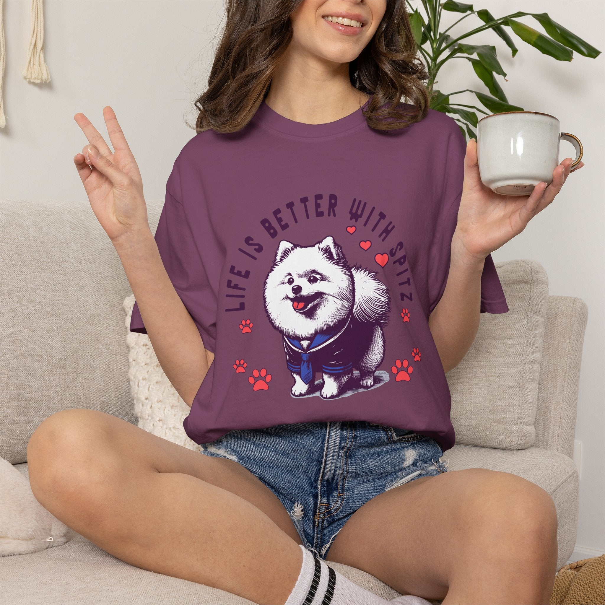 Spitz Love T-Shirt — "Life Is Better With Spitz" Cute Dog Graphic Tee