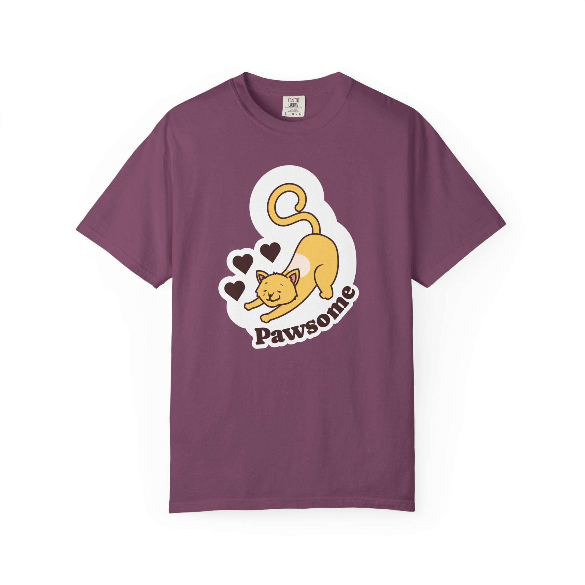 Pawsome Cat T-Shirt — Cute Stretching Kitty Graphic Tee