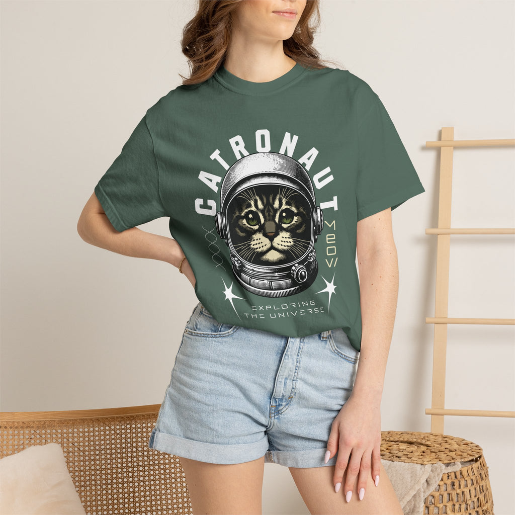 Catronaut T‑Shirt — Retro Space Cat Helmet Graphic Tee