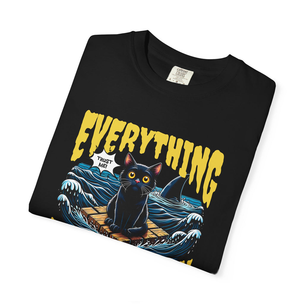 Everything Will Be Okay Cat Tee — Vintage Graphic Comfort Shirt