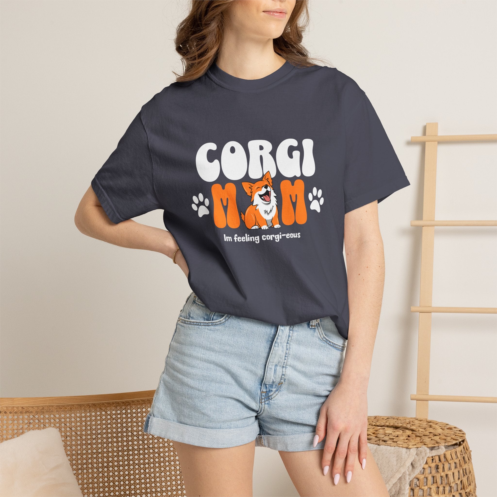 Corgi Mom T-Shirt — 'I'm feeling corg-i-ous' Cute Dog Mama Tee