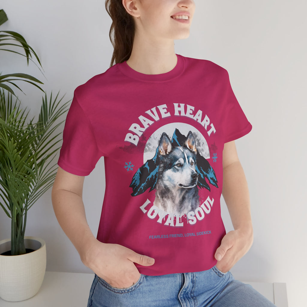 Husky T-Shirt "Brave Heart Loyal Soul" – Wildlife Mountain Graphic Tee