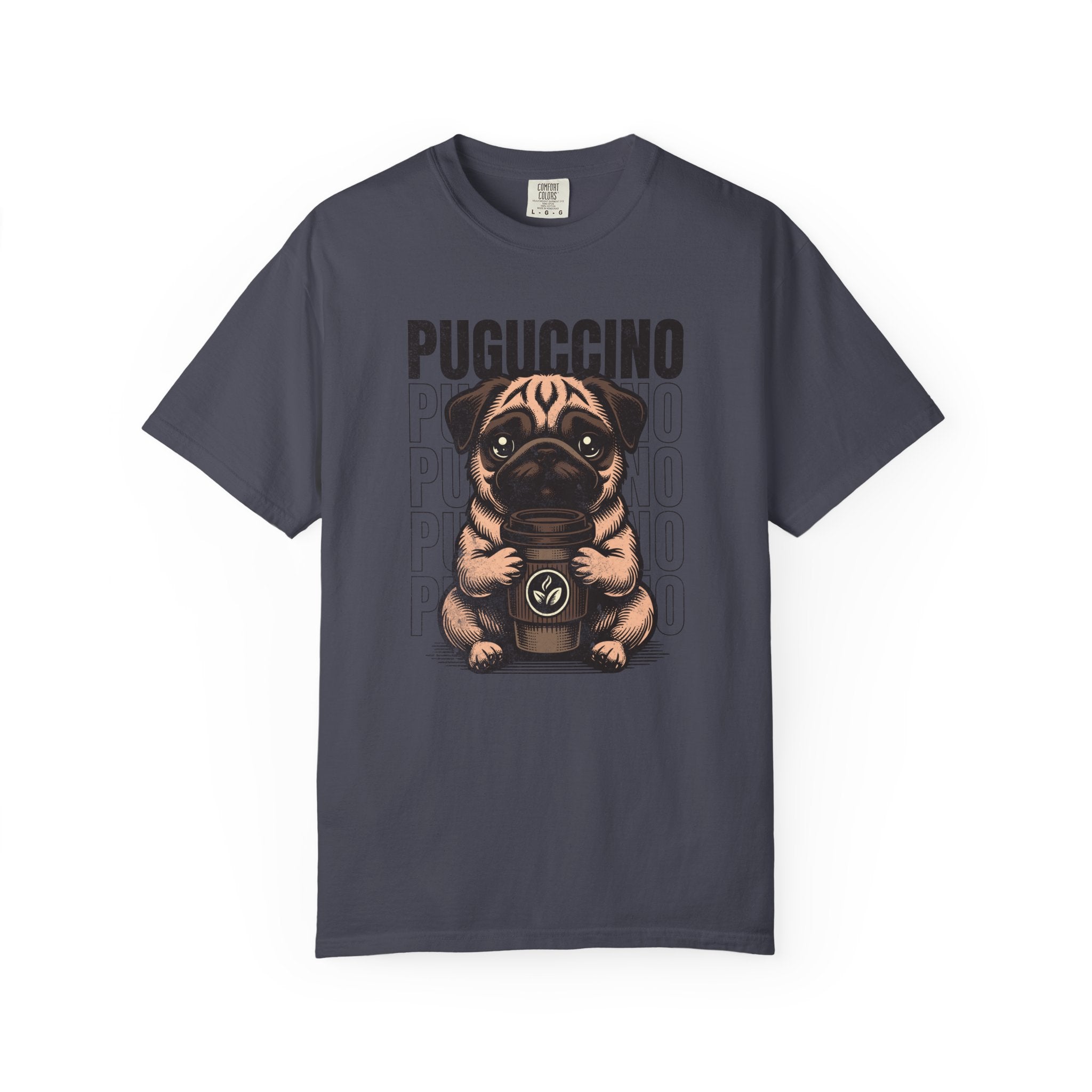 Puguccino Puppy T‑Shirt — Cute Pug Coffee Dog Graphic Tee