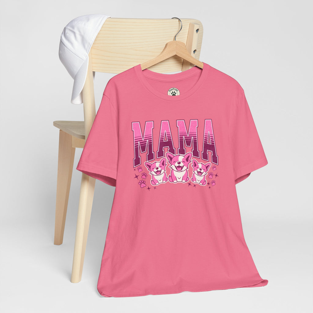 Mama Tee — Pink Corgi Mom Graphic T-Shirt