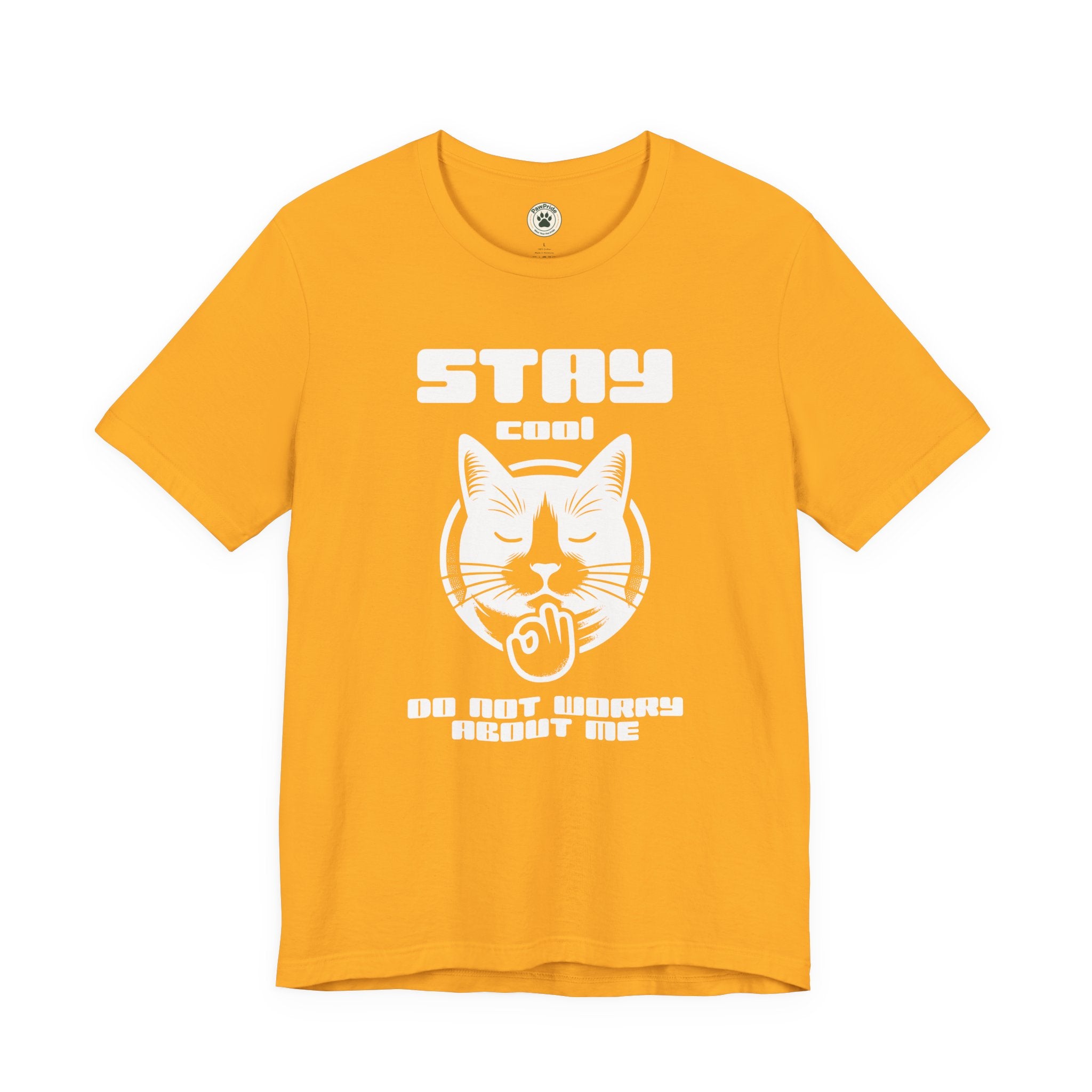 Stay Calm Cat T-Shirt — Cute Grumpy Cat Graphic Tee ("Stay Calm — Do Not Disturb" )