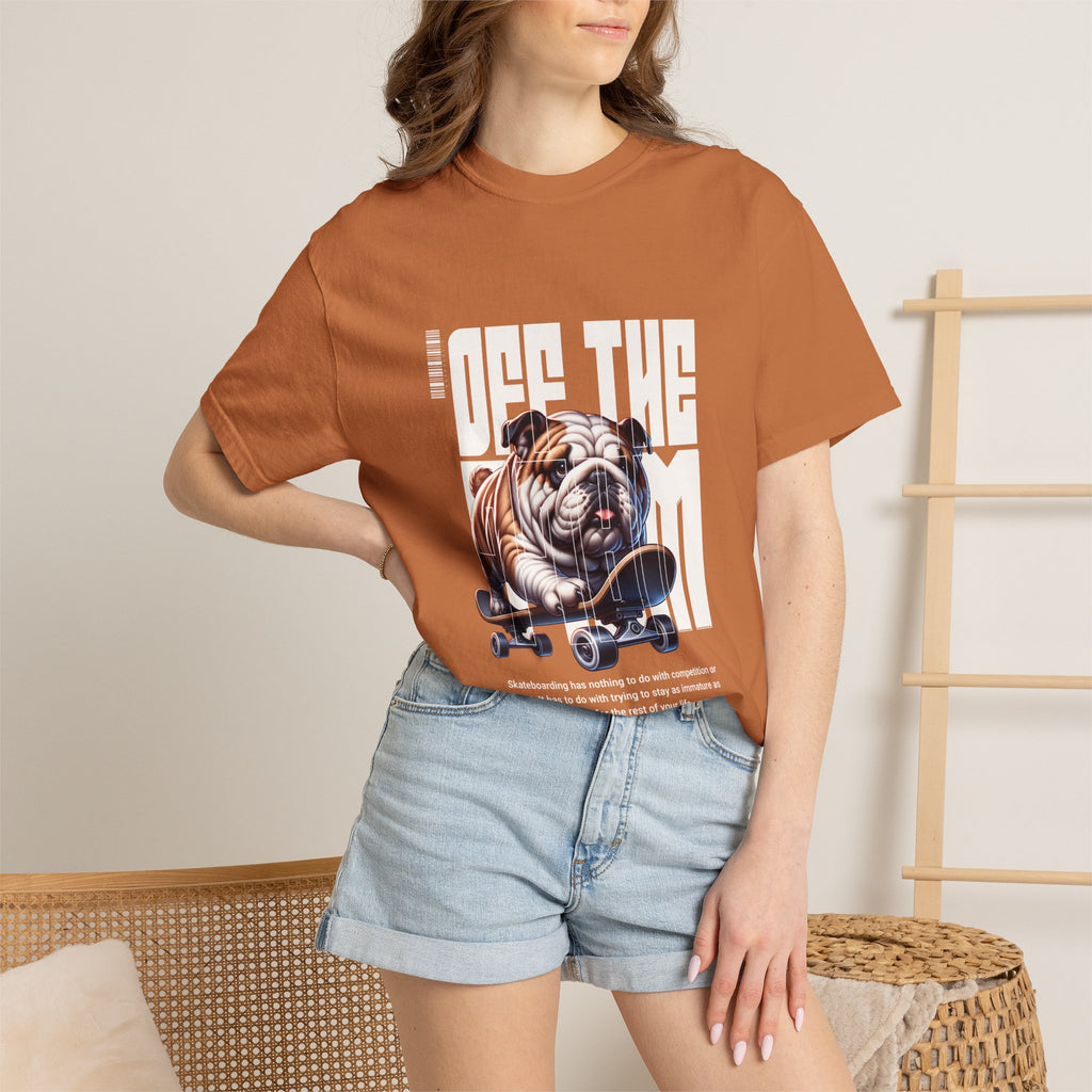 Bulldog Skateboard T-Shirt – “Off The Wall” Vintage Skate Dog Tee