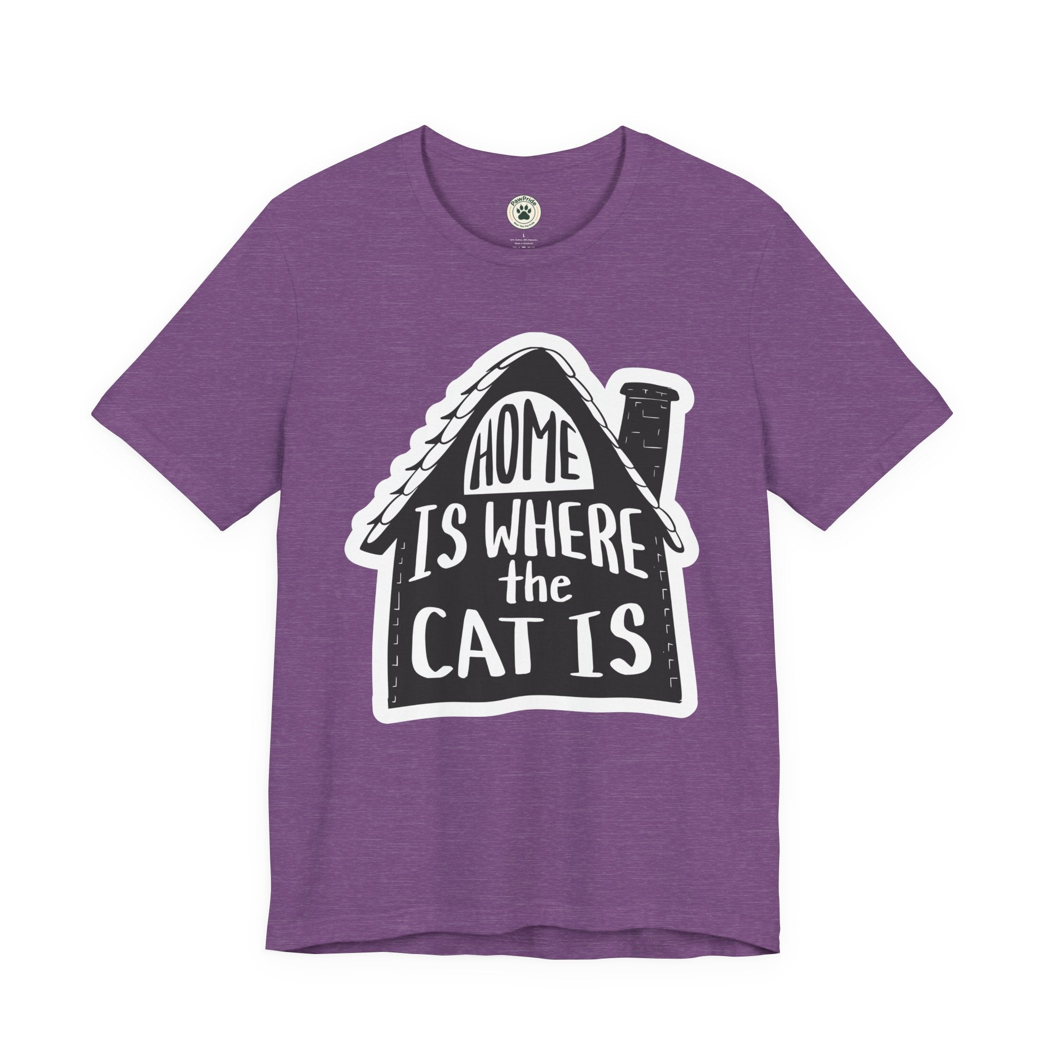 Cat Lover T-Shirt — "Home Is Where The Cat Is" Graphic Tee