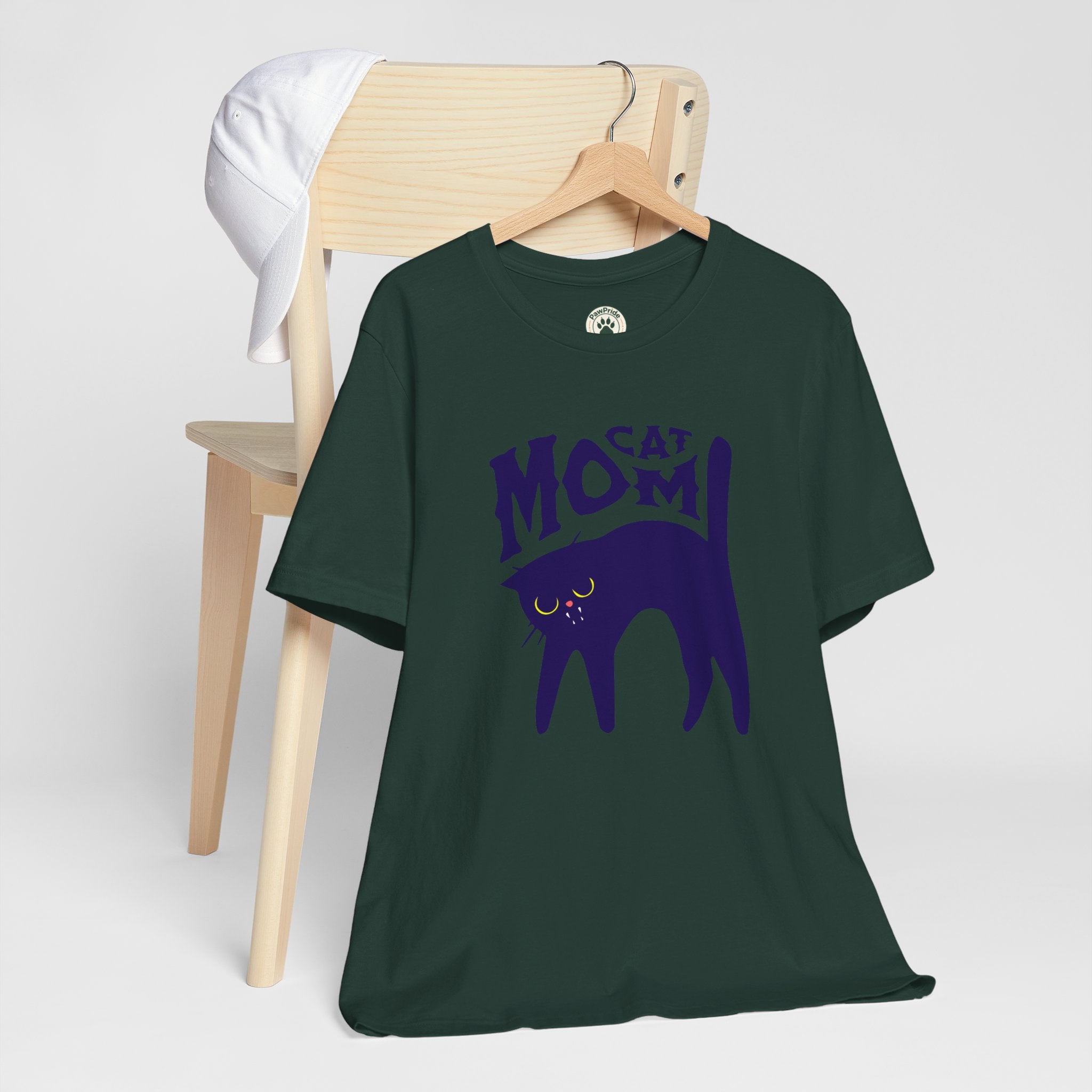 Cat Mom Graphic Tee — Cute Black Cat Illustration