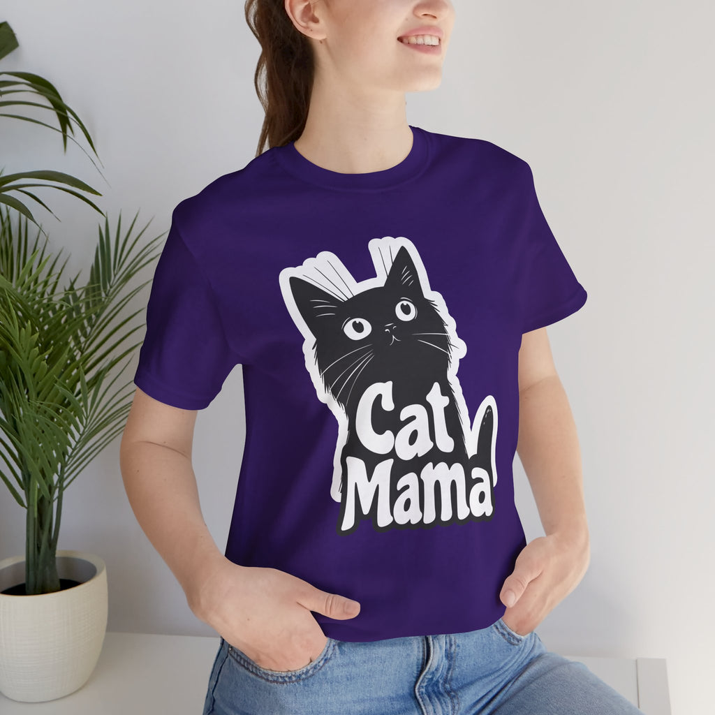Cat Mama T-Shirt – Cute Black Cat Graphic Tee for Cat Lovers