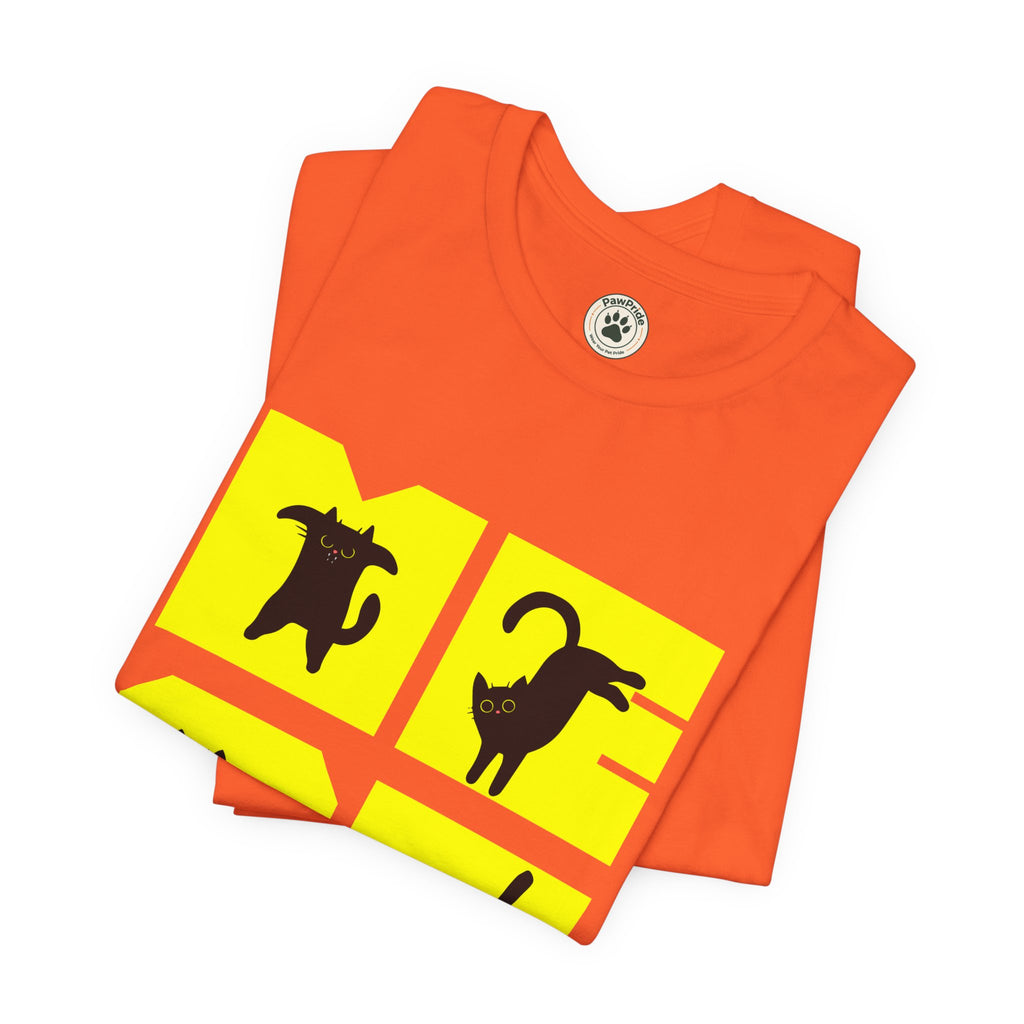 Cat Silhouette Tee — Yellow Block Cats Graphic T-Shirt