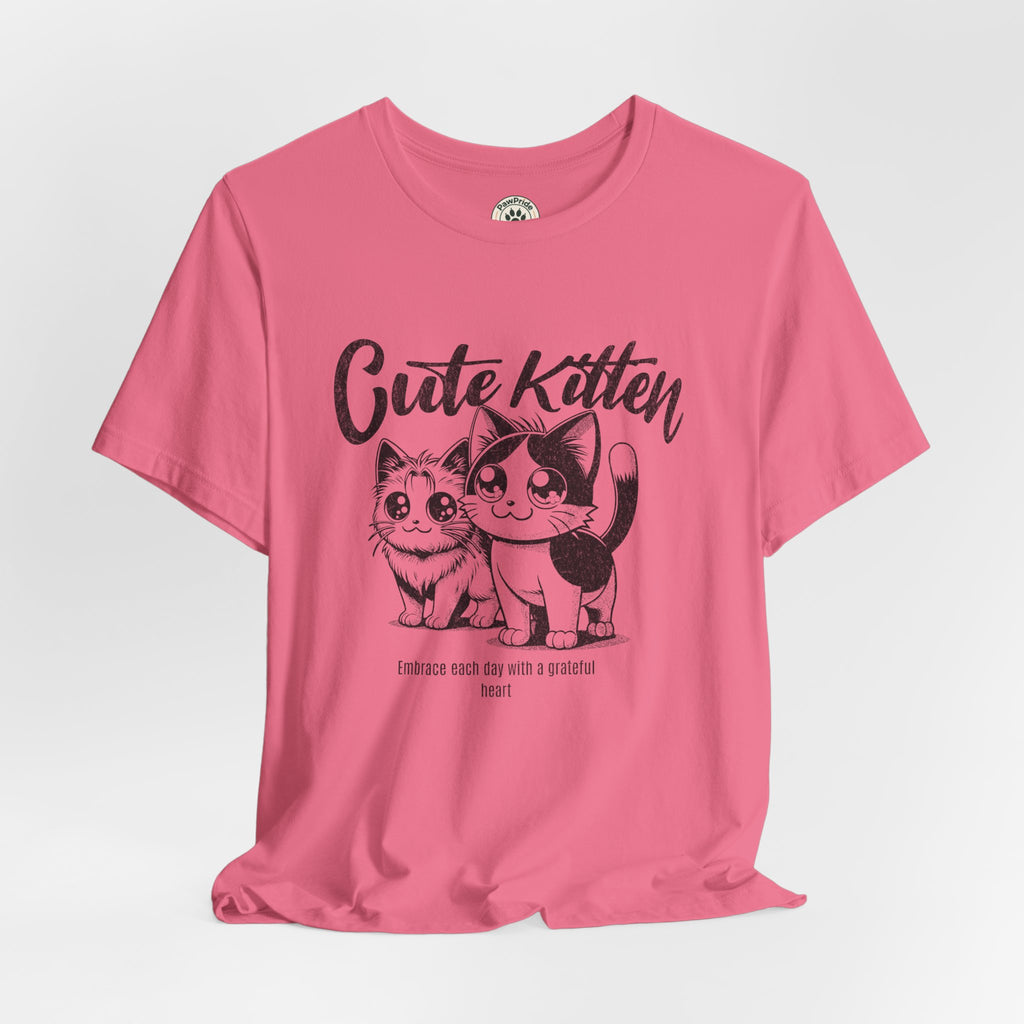 Cute Kitten T-Shirt — Vintage Black & White Cat Graphic Tee