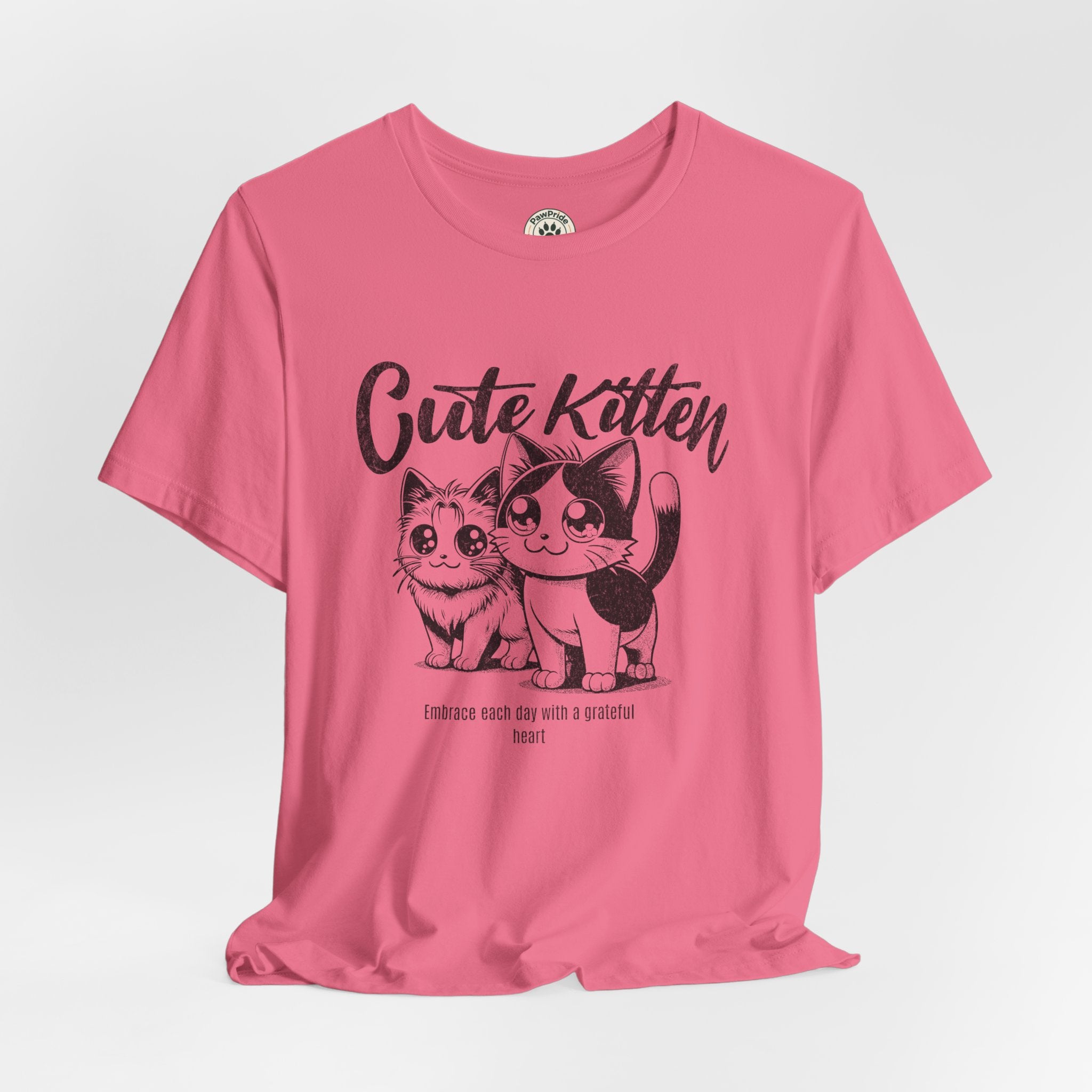 Cute Kitten T-Shirt — Vintage Black & White Cat Graphic Tee