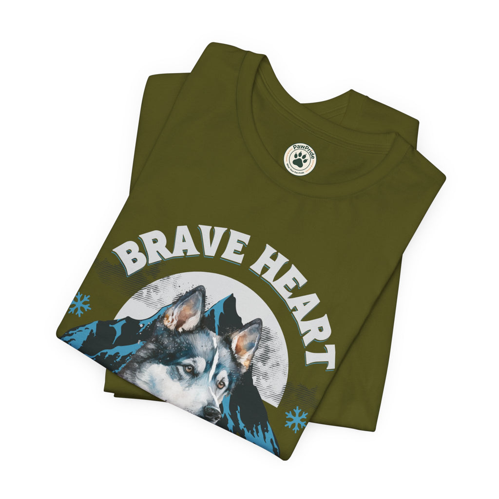Husky T-Shirt "Brave Heart Loyal Soul" – Wildlife Mountain Graphic Tee