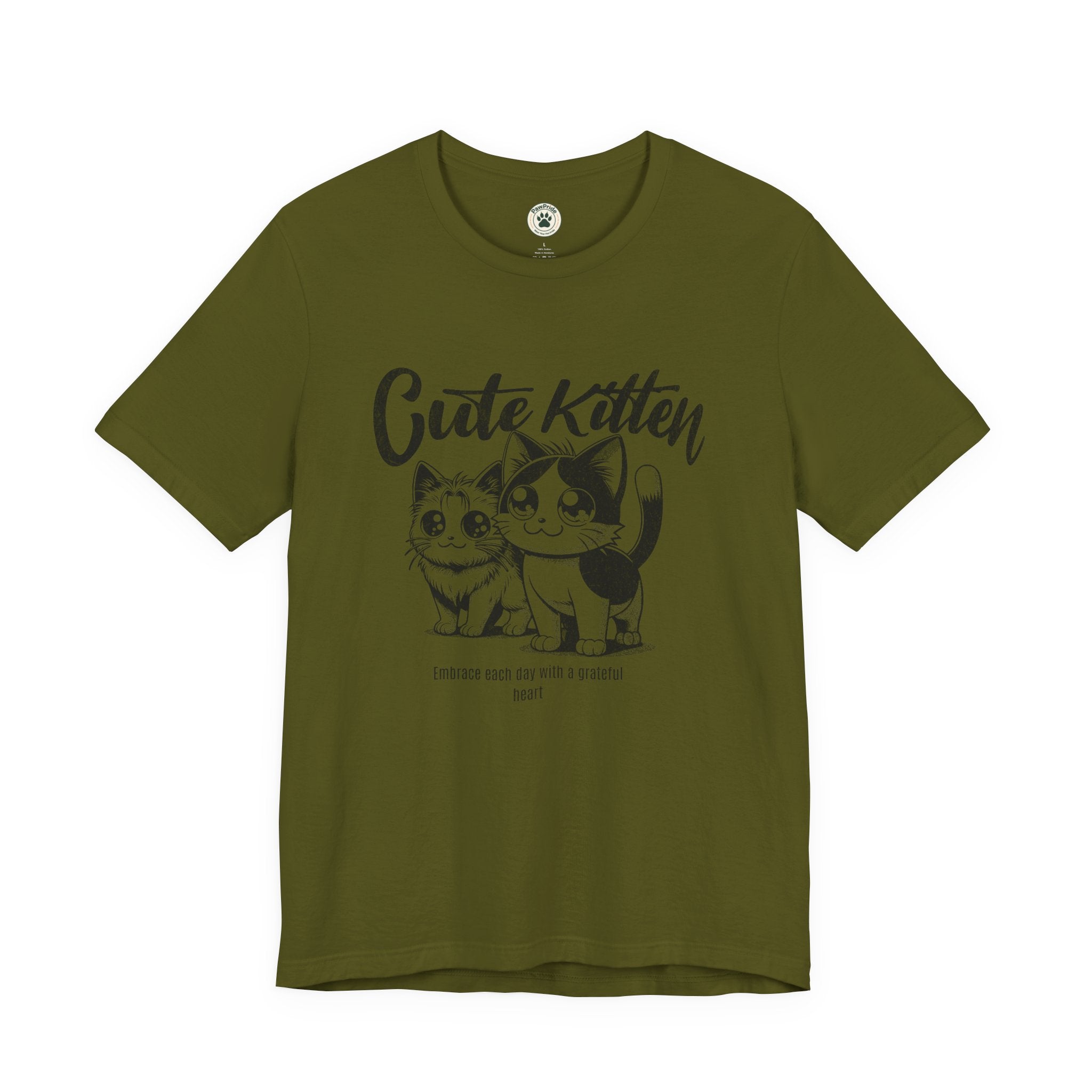 Cute Kitten T-Shirt — Vintage Black & White Cat Graphic Tee