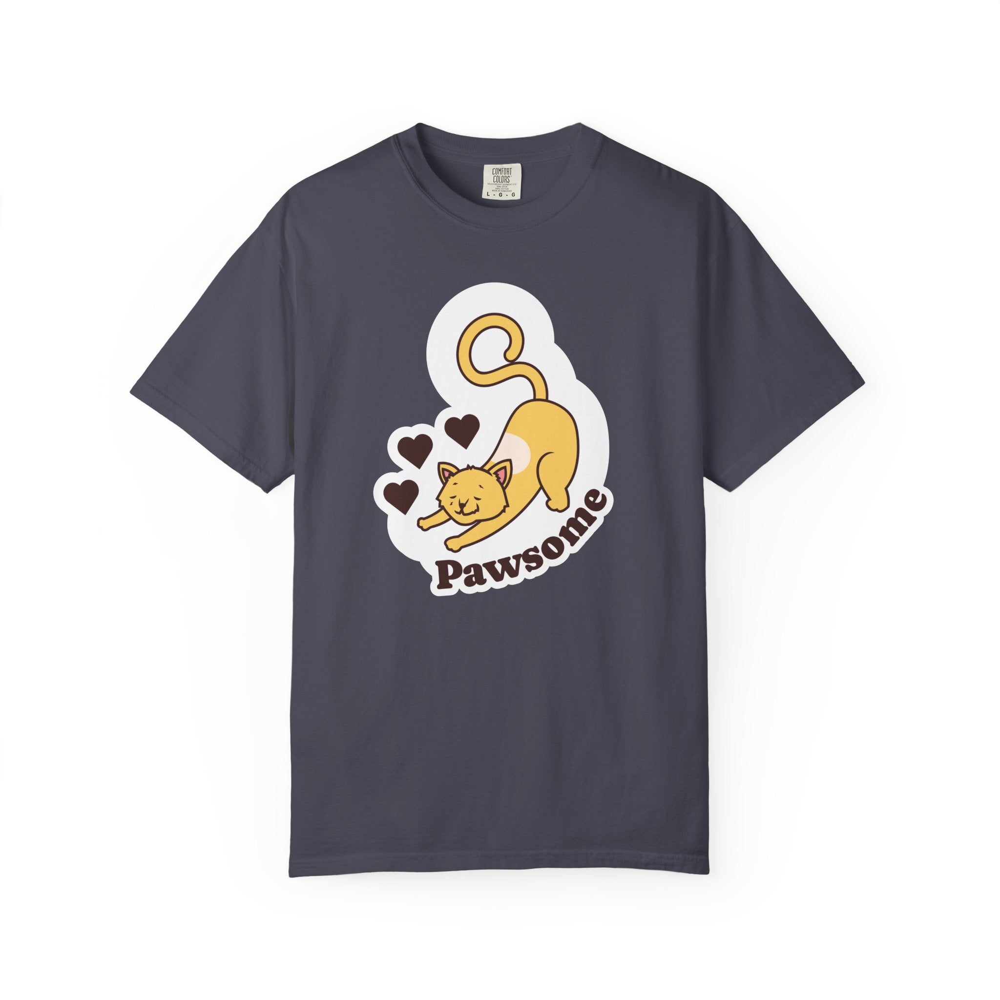 Pawsome Cat T-Shirt — Cute Stretching Kitty Graphic Tee