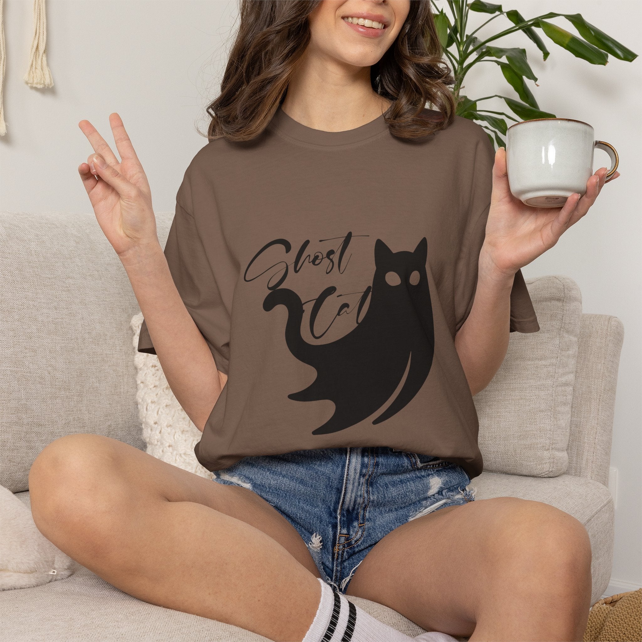 Ghost Cat T-Shirt — Cute Spooky Cat Graphic Tee