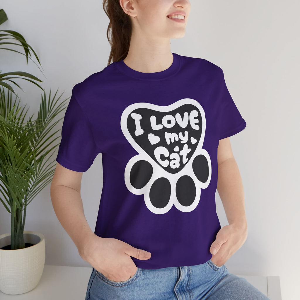I Love My Cat Paw T-Shirt — Cute Cat Lover Tee