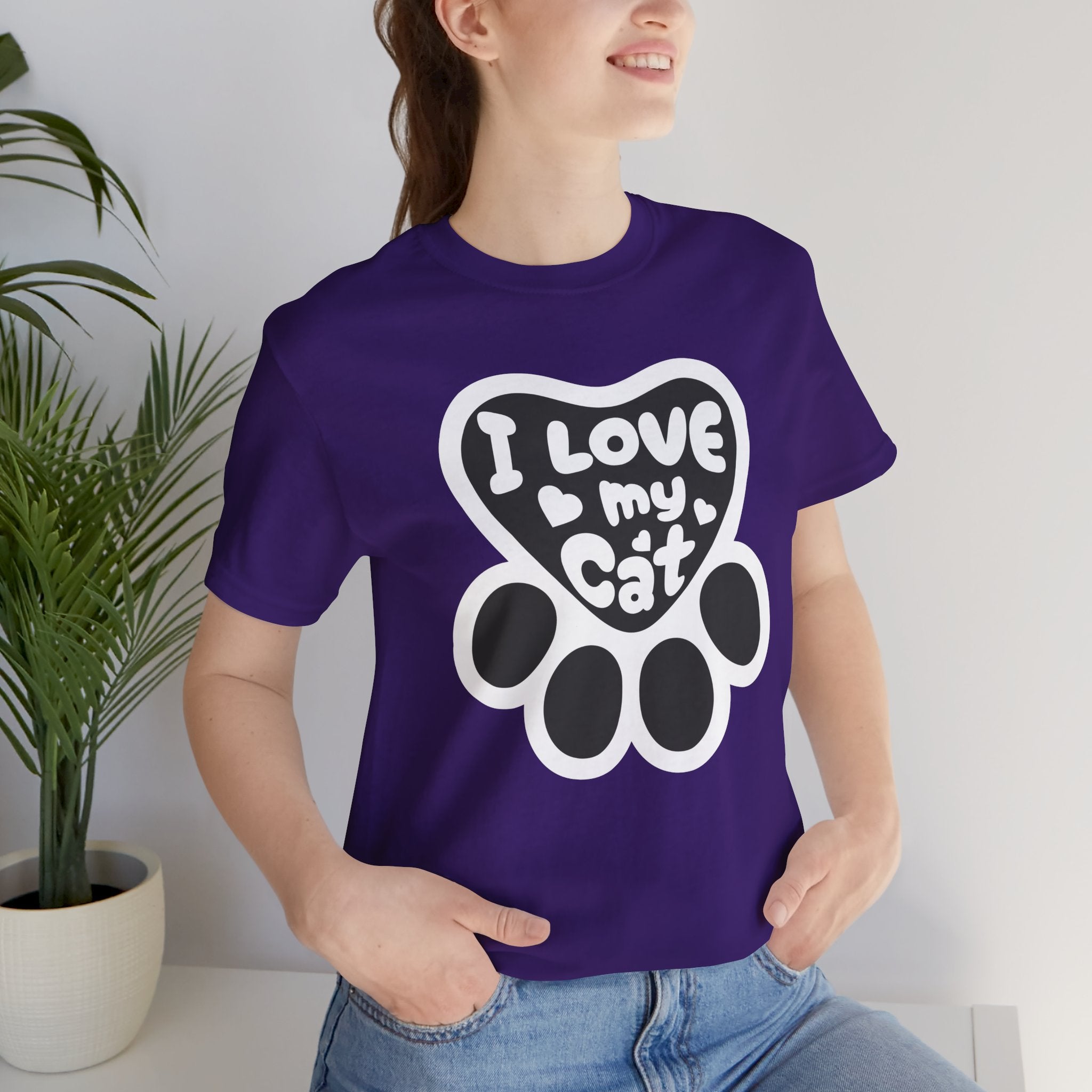 I Love My Cat Paw T-Shirt — Cute Cat Lover Tee