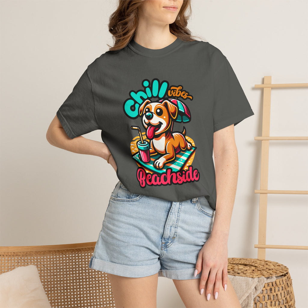 Beachside Chill Dog T-Shirt — Retro Summer Graphic Tee