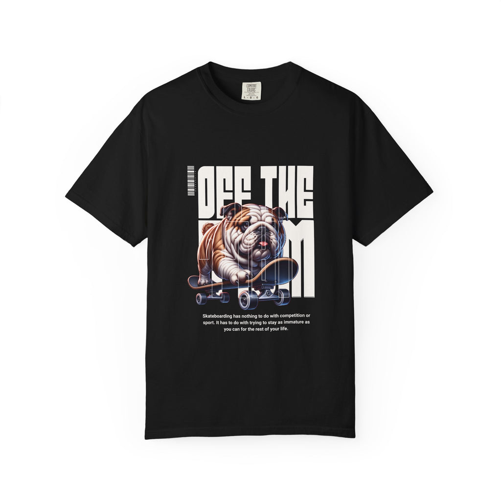 Bulldog Skateboard T-Shirt – “Off The Wall” Vintage Skate Dog Tee