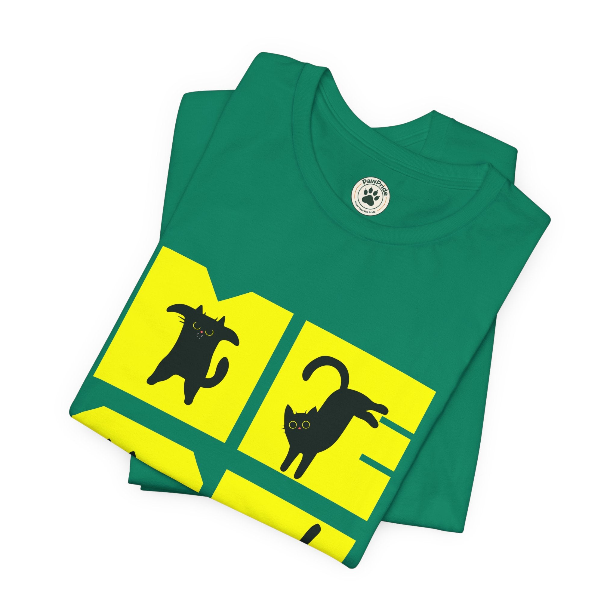 Cat Silhouette Tee — Yellow Block Cats Graphic T-Shirt