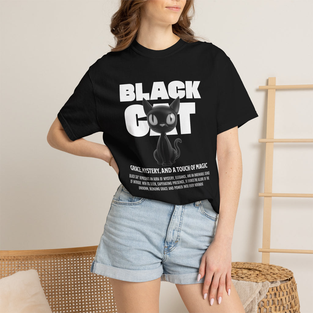 Black Cat Graphic T-Shirt — Cute Spooky Halloween Tee