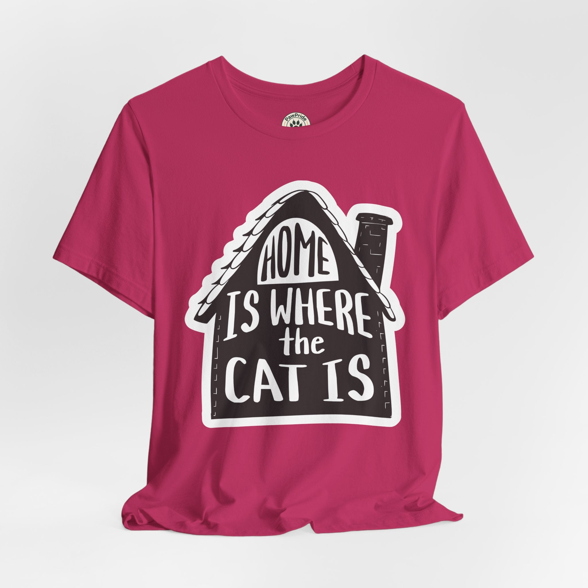 Cat Lover T-Shirt — "Home Is Where The Cat Is" Graphic Tee
