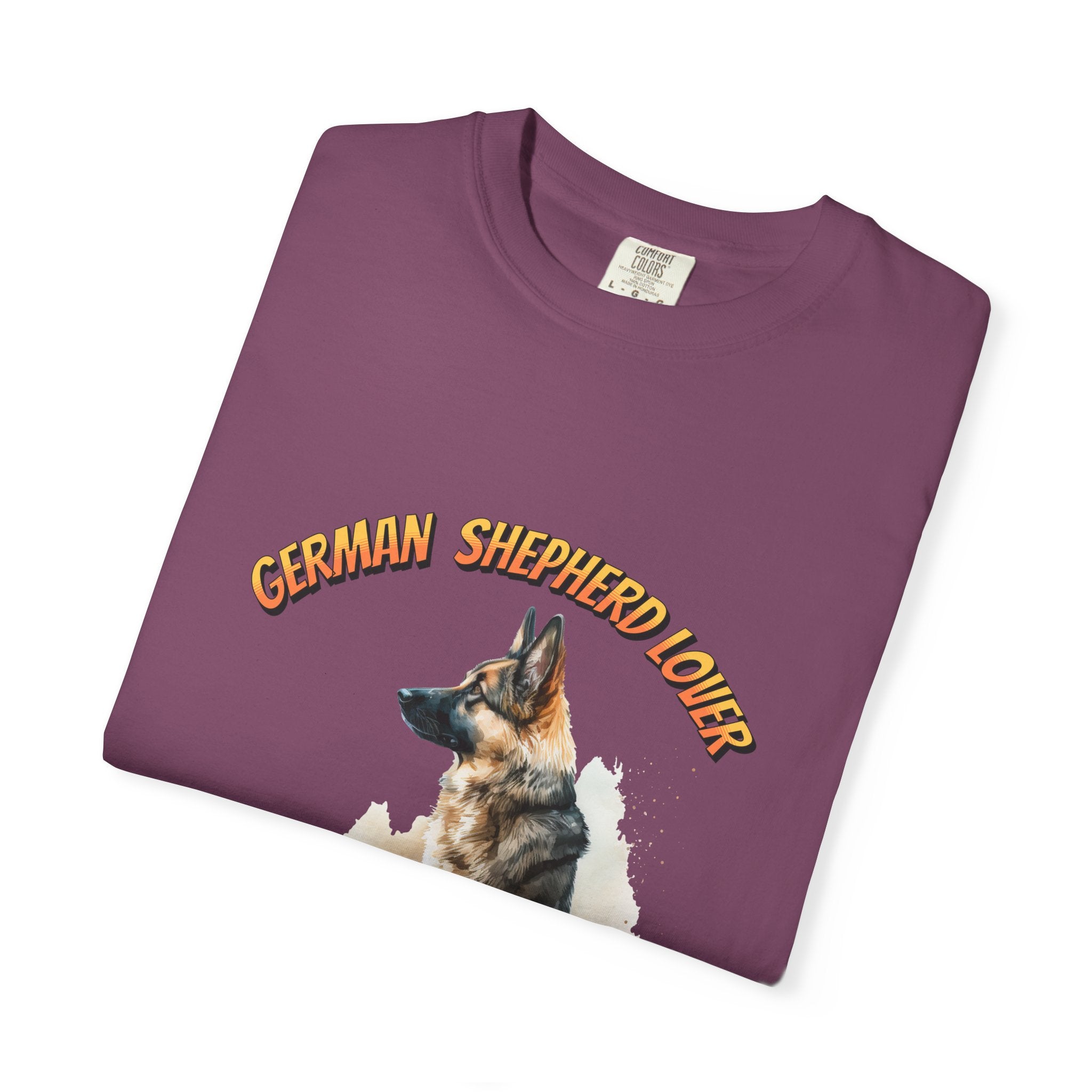 German Shepherd Lover T-Shirt — Retro Script Dog Portrait Tee