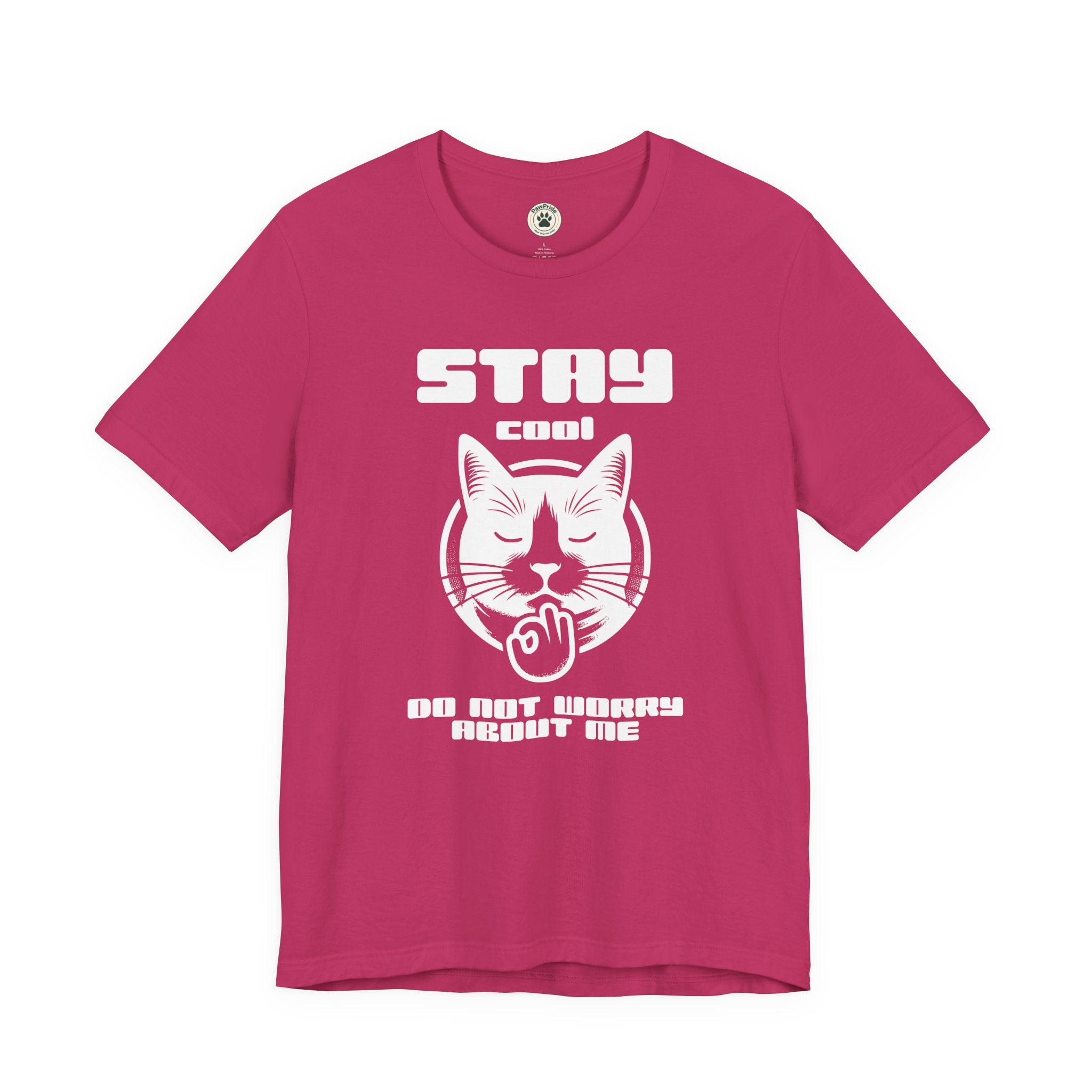 Stay Calm Cat T-Shirt — Cute Grumpy Cat Graphic Tee ("Stay Calm — Do Not Disturb" )