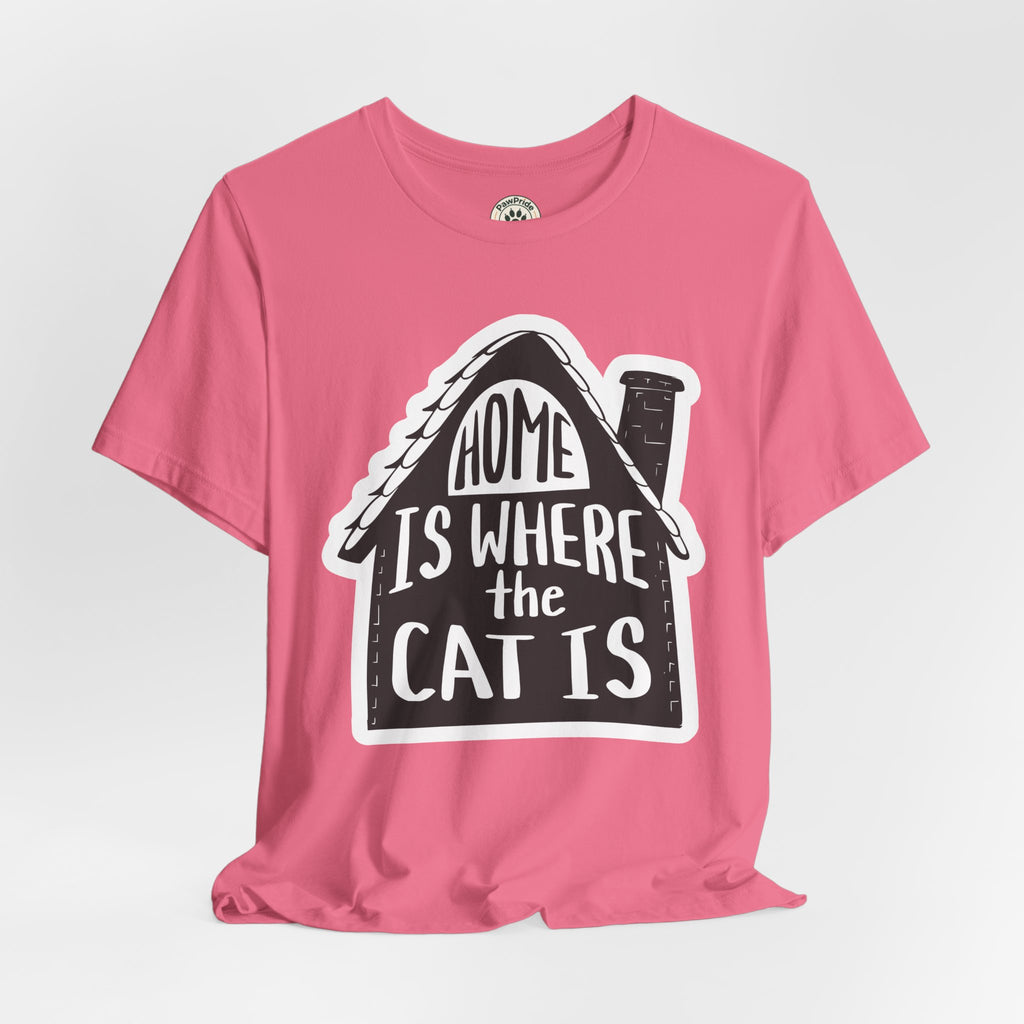 Cat Lover T-Shirt — "Home Is Where The Cat Is" Graphic Tee