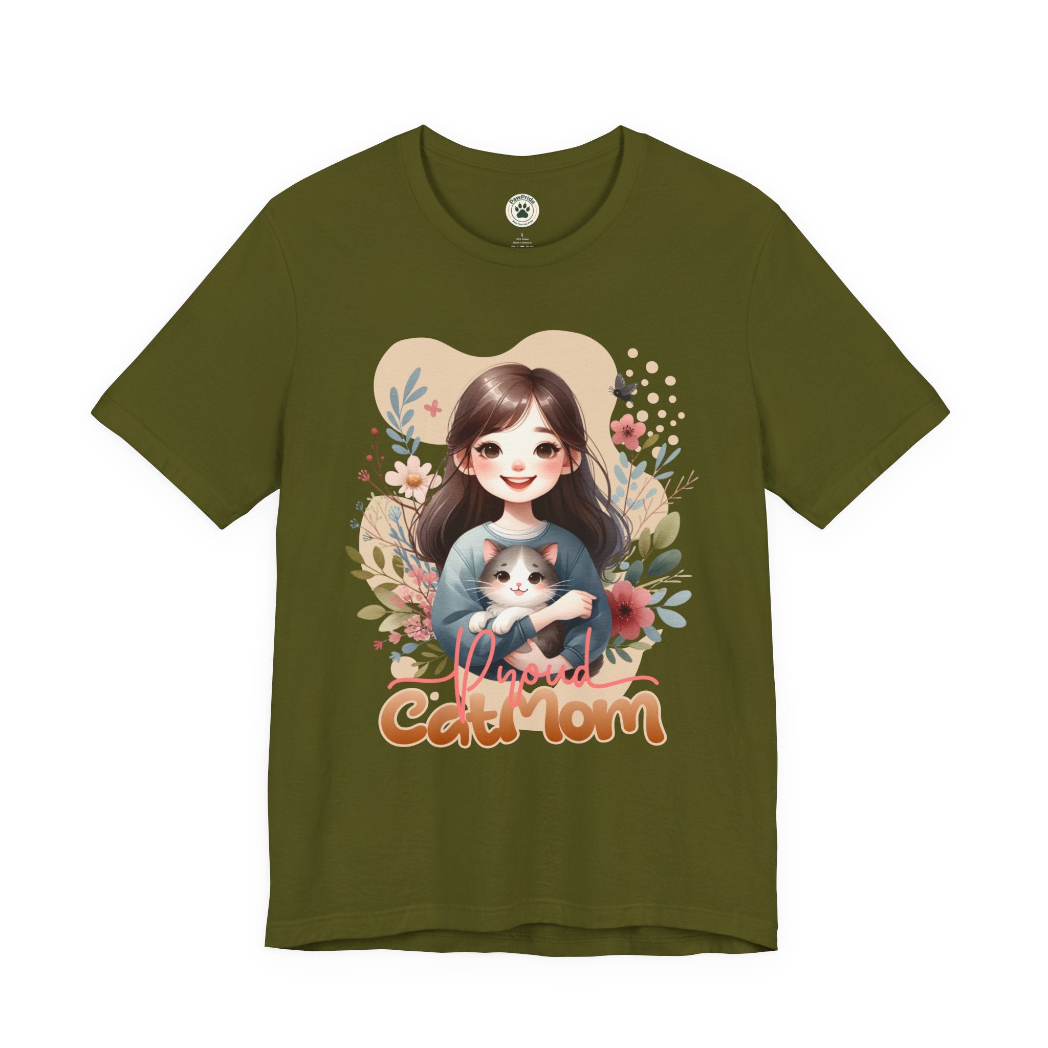 Cat Mom T-Shirt — Cute Floral Illustration Tee for Women Cat Lovers
