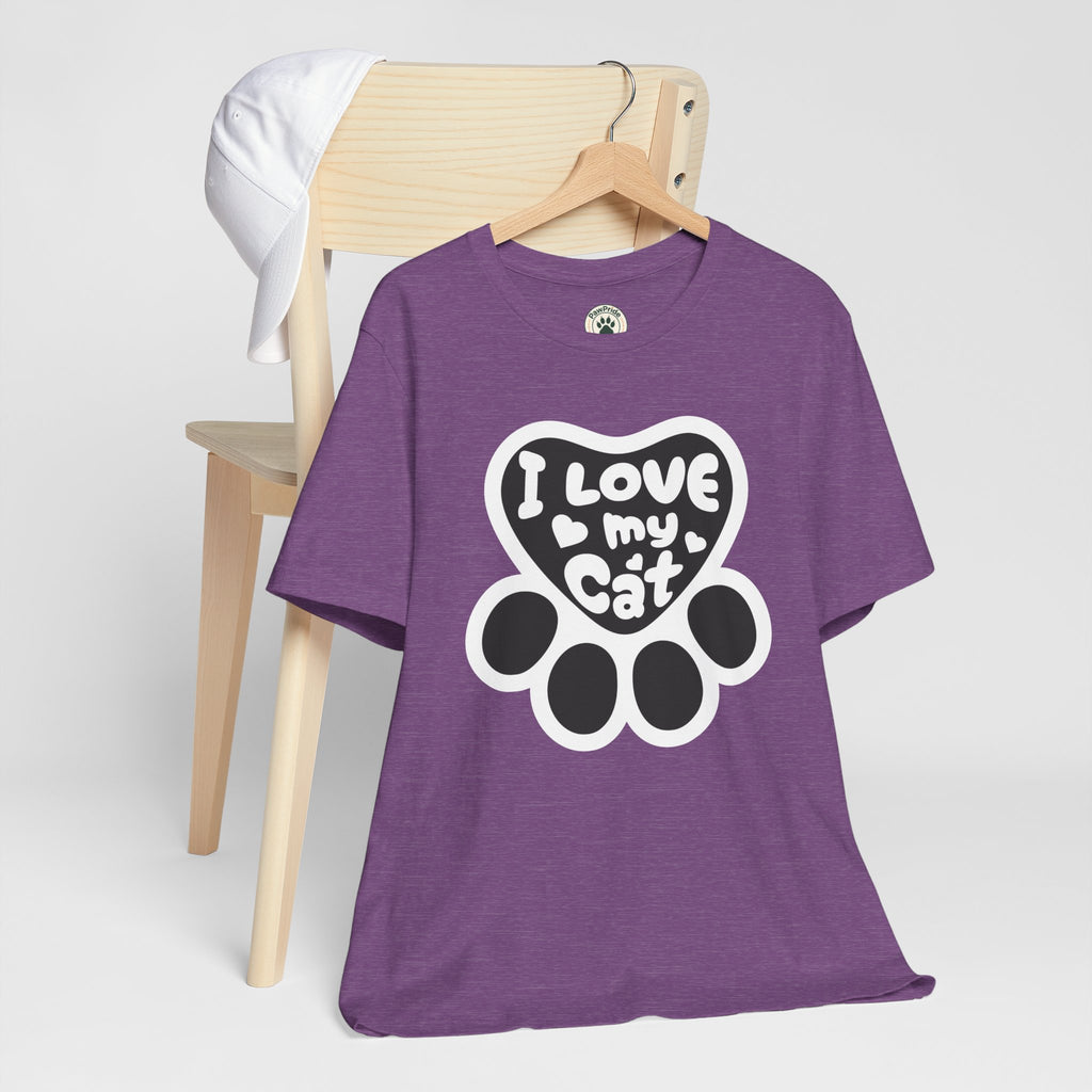 I Love My Cat Paw T-Shirt — Cute Cat Lover Tee