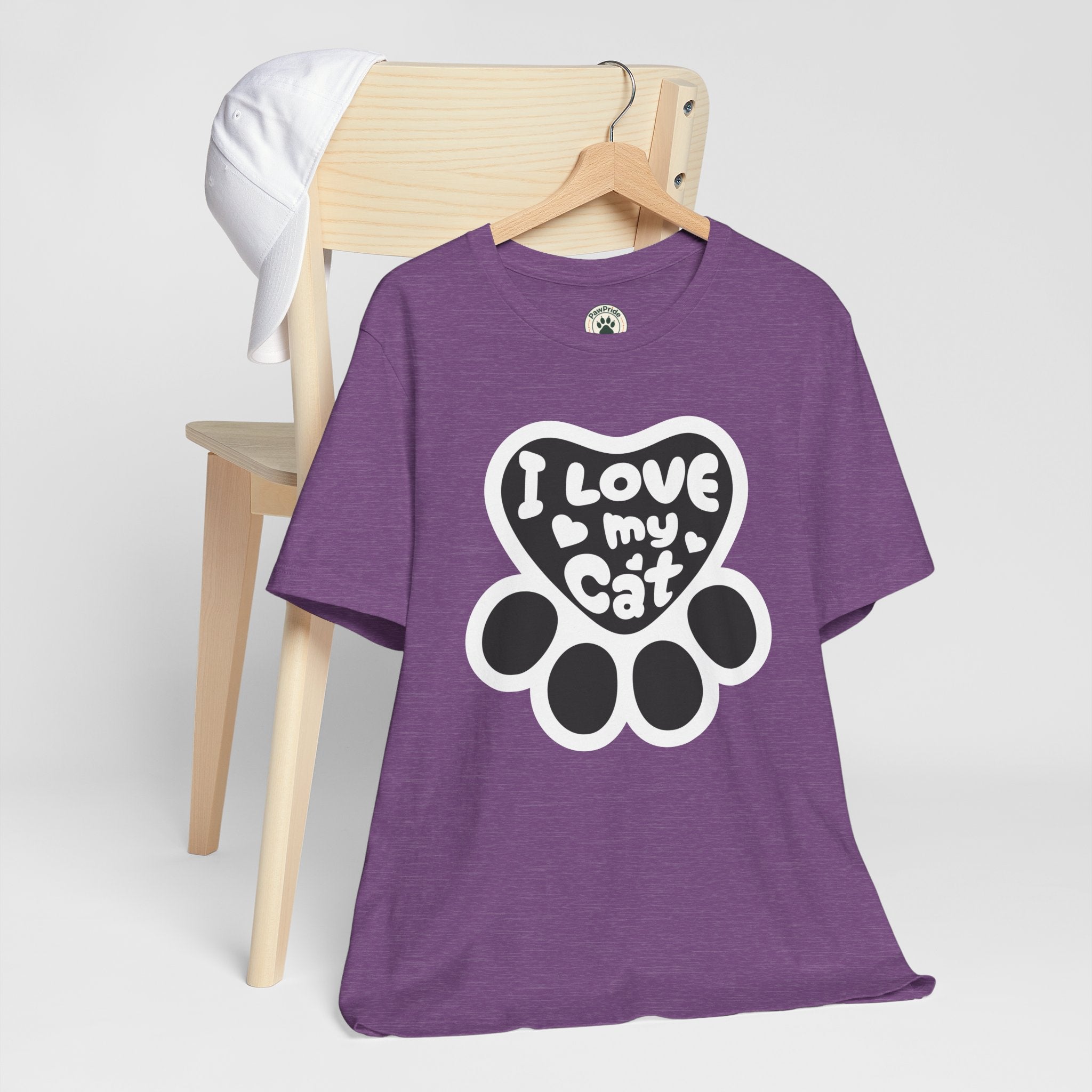 I Love My Cat Paw T-Shirt — Cute Cat Lover Tee