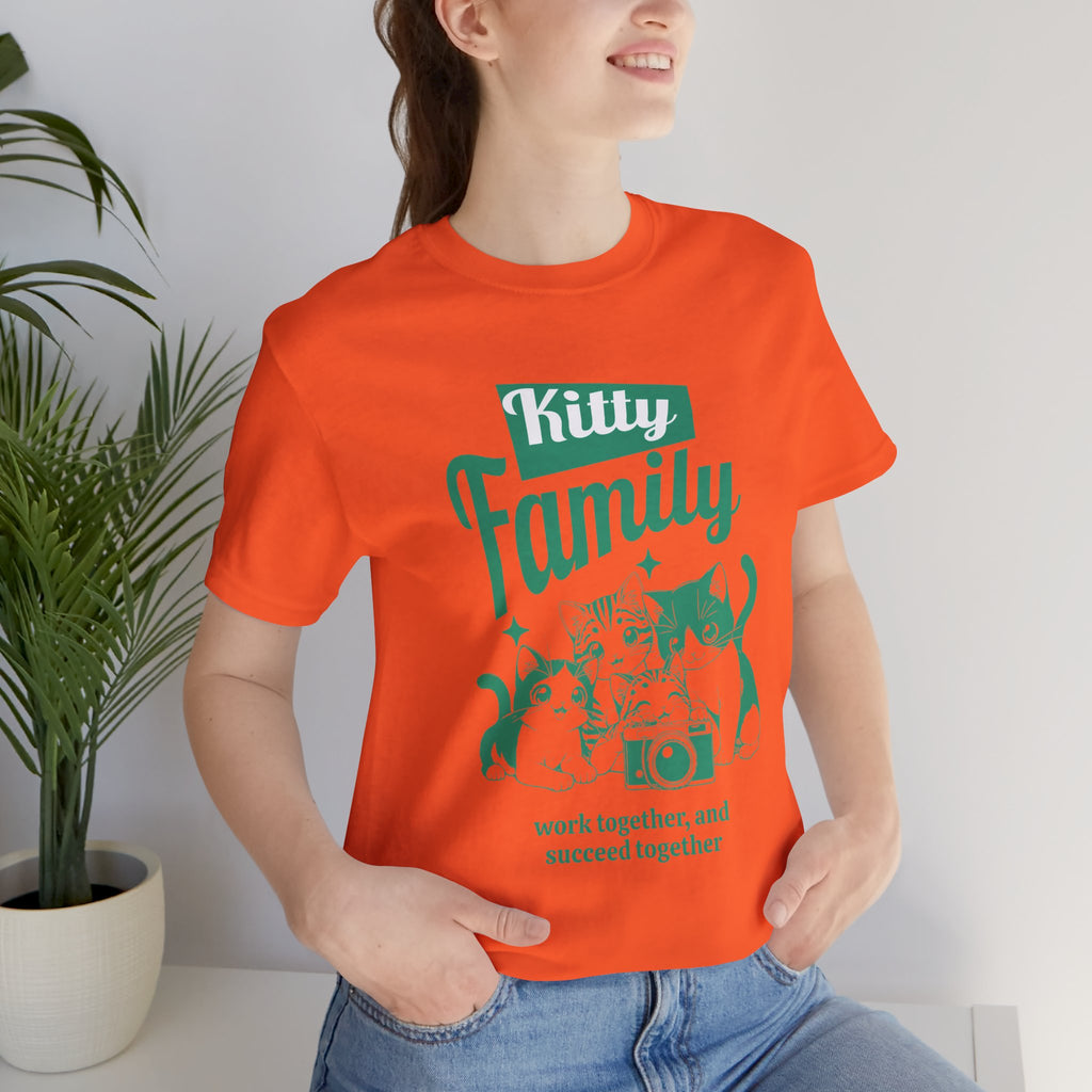 Kitty Family Tee — 'Work Together, and Succeed Together' Cat Graphic Shirt