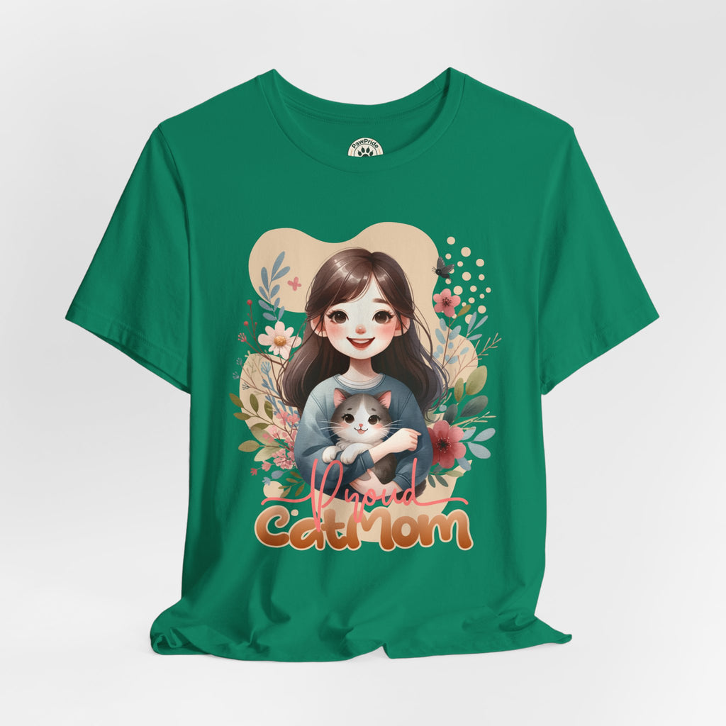 Cat Mom T-Shirt — Cute Floral Illustration Tee for Women Cat Lovers