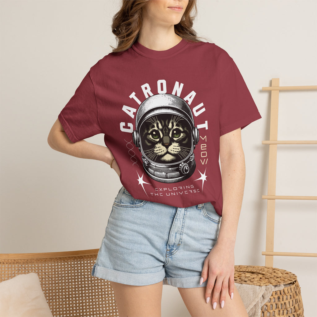 Catronaut T‑Shirt — Retro Space Cat Helmet Graphic Tee