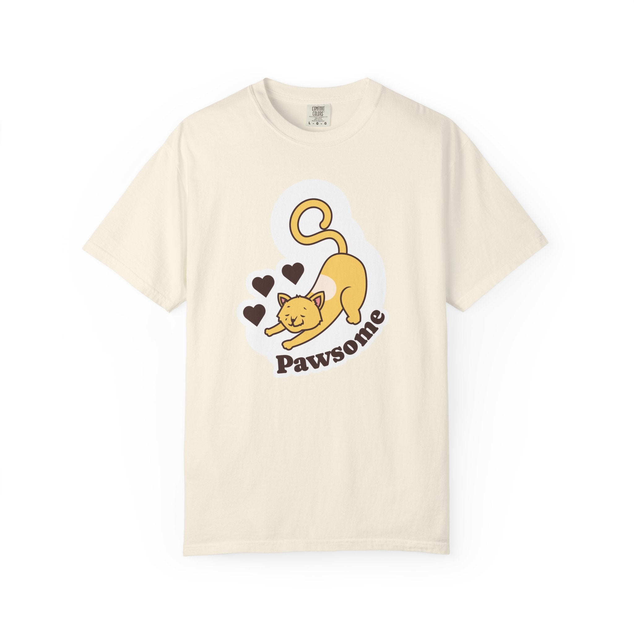 Pawsome Cat T-Shirt — Cute Stretching Kitty Graphic Tee