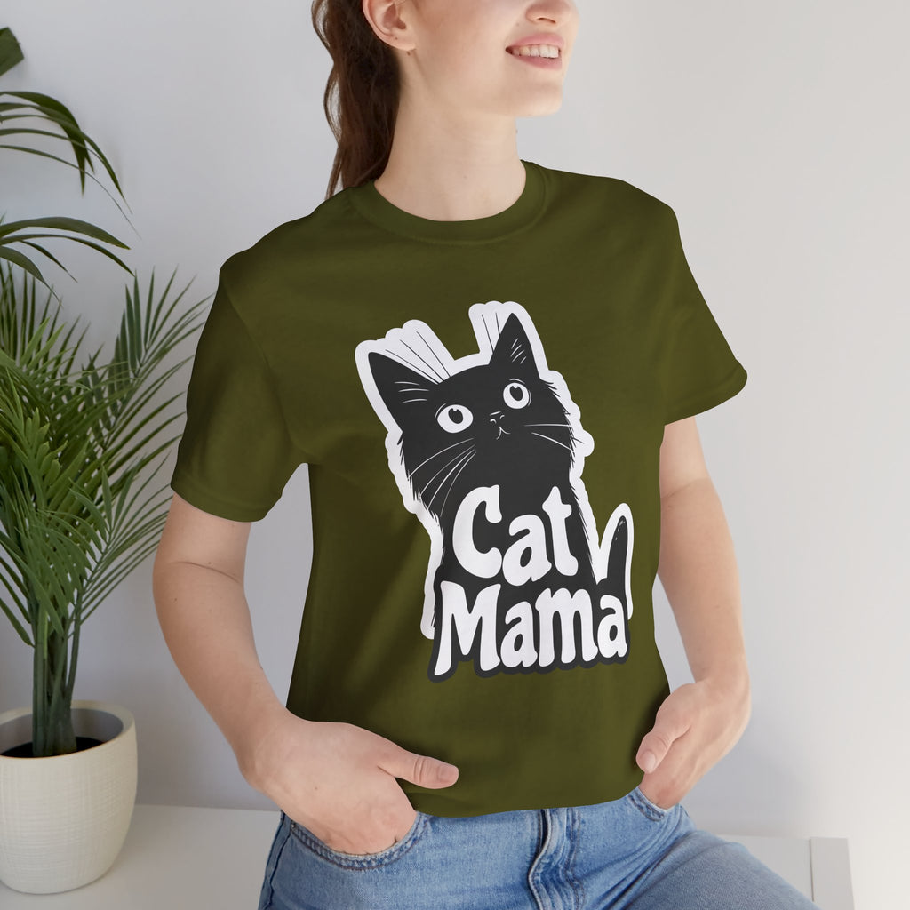 Cat Mama T-Shirt – Cute Black Cat Graphic Tee for Cat Lovers